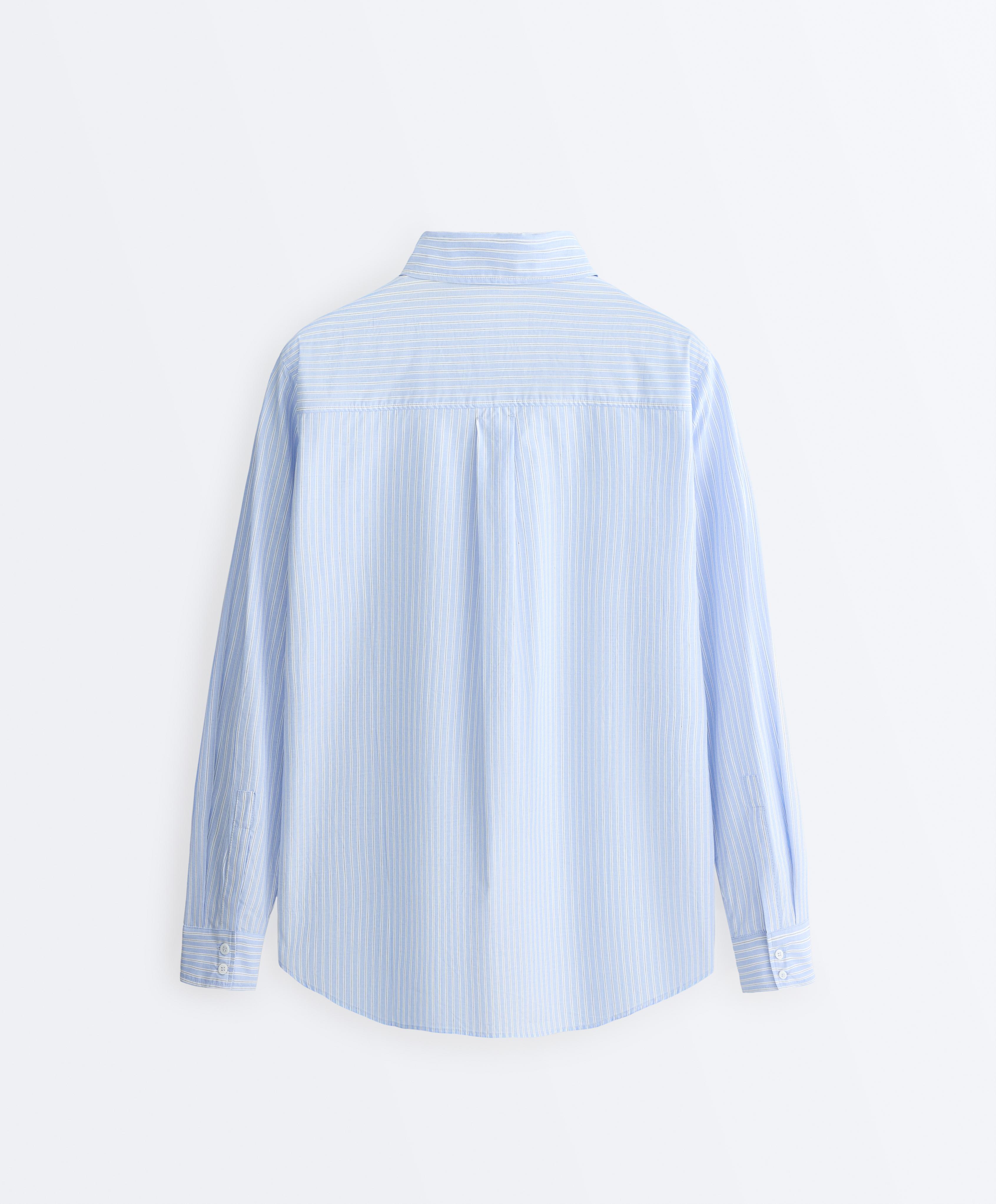 100% cotton long-sleeved shirt — PALE BLUE