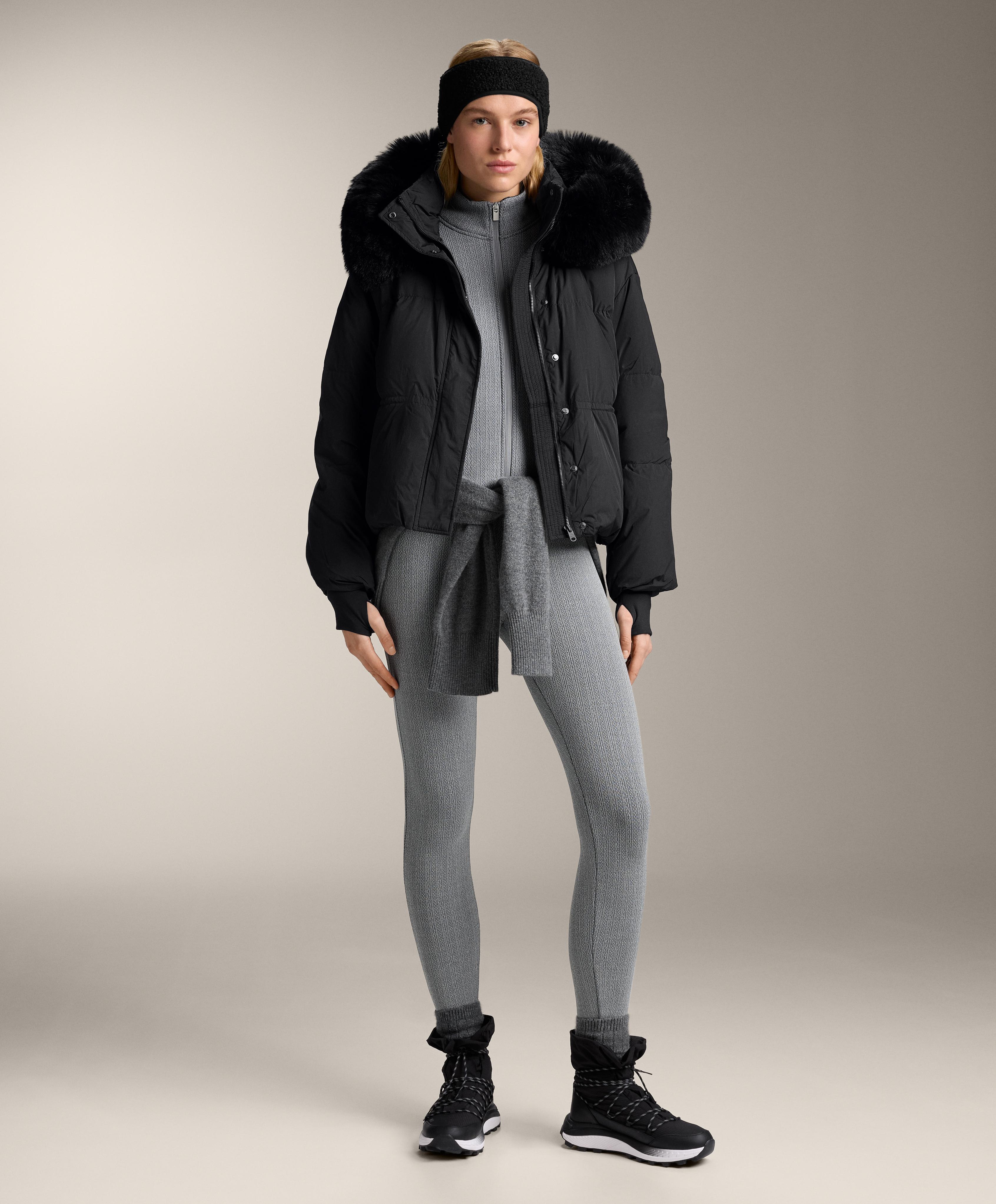 Super-extra-warm braided 70cm high-rise ankle-length leggings Super-extra-warm braided 70cm high-rise ankle-length leggings