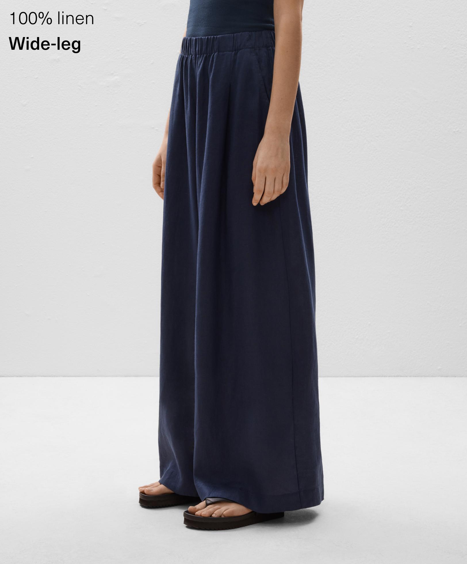 100% linen wide-leg trousers 100% linen wide-leg trousers
