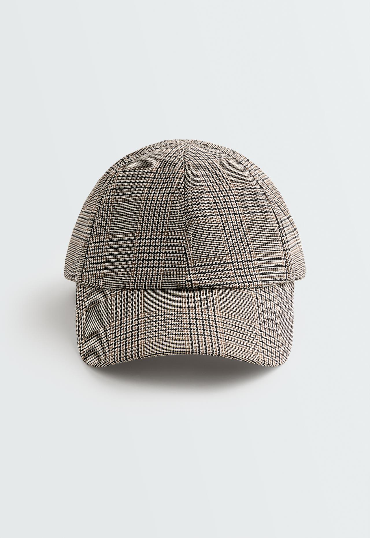 Checked sports cap — CAMEL