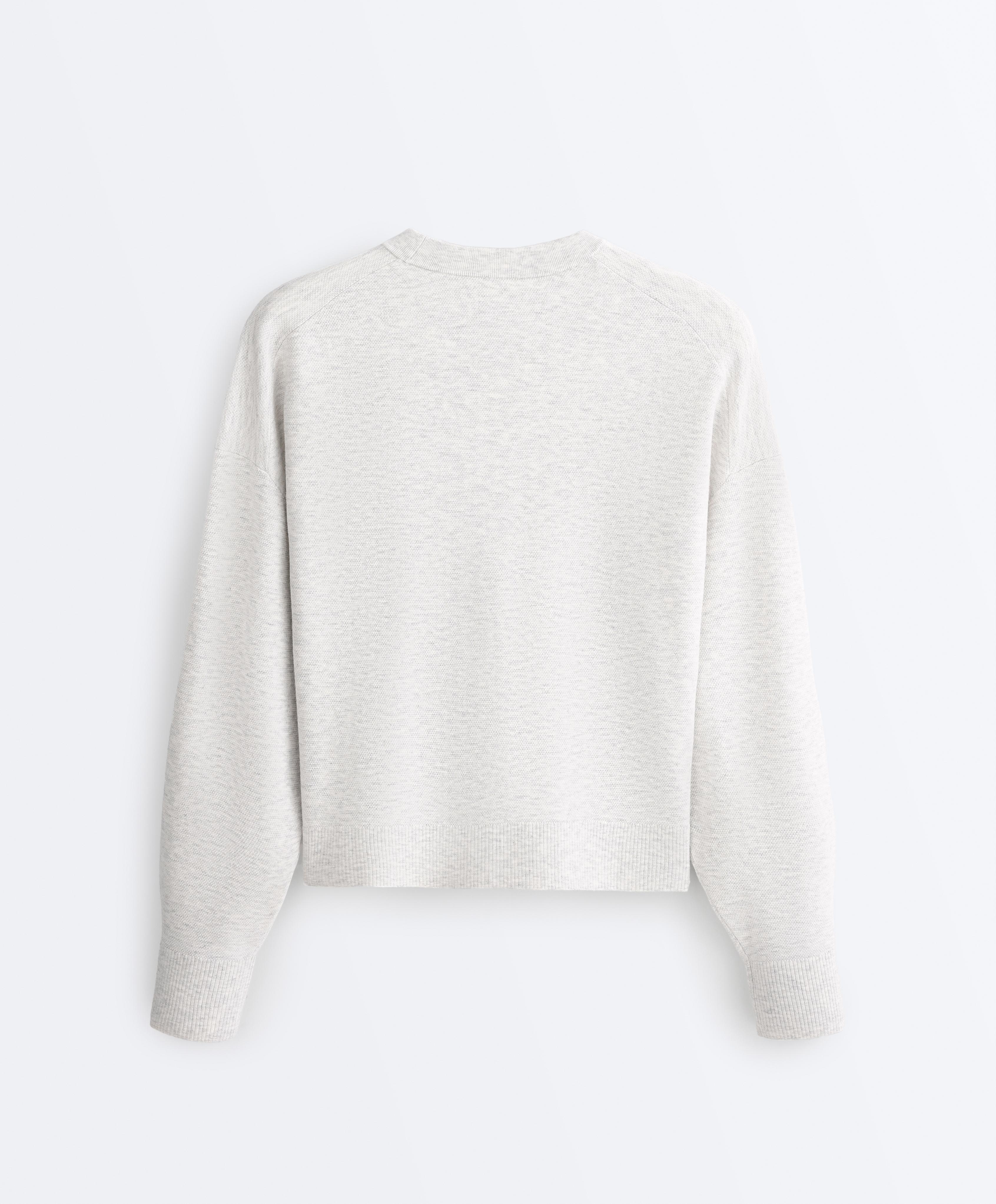Knit crewneck jumper — PALE GREY MELANGE