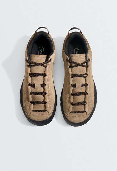 Split-leather trainers — NATURAL 3