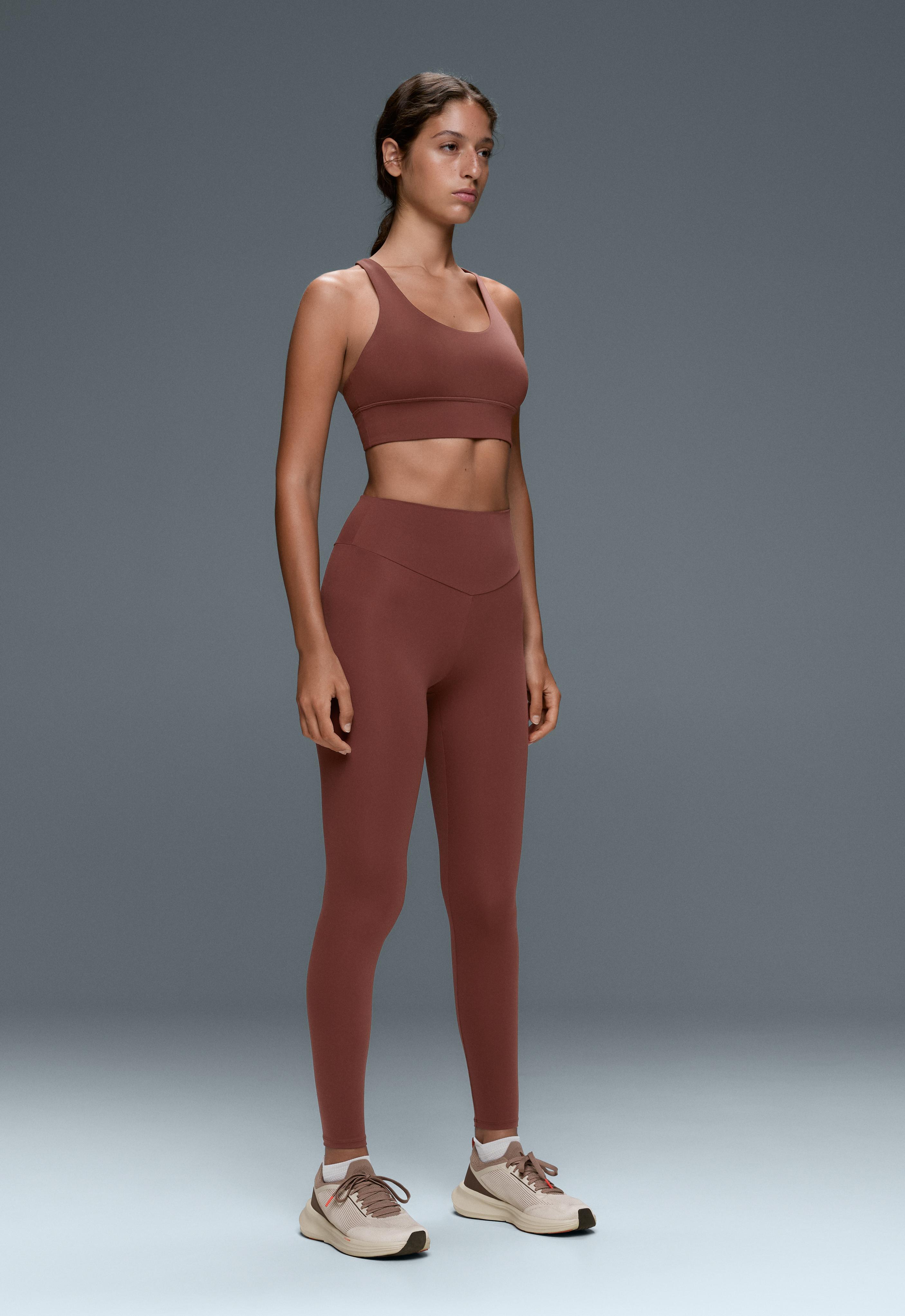 Comfortlux high-waisted ankle-length leggings — TERRACOTTA