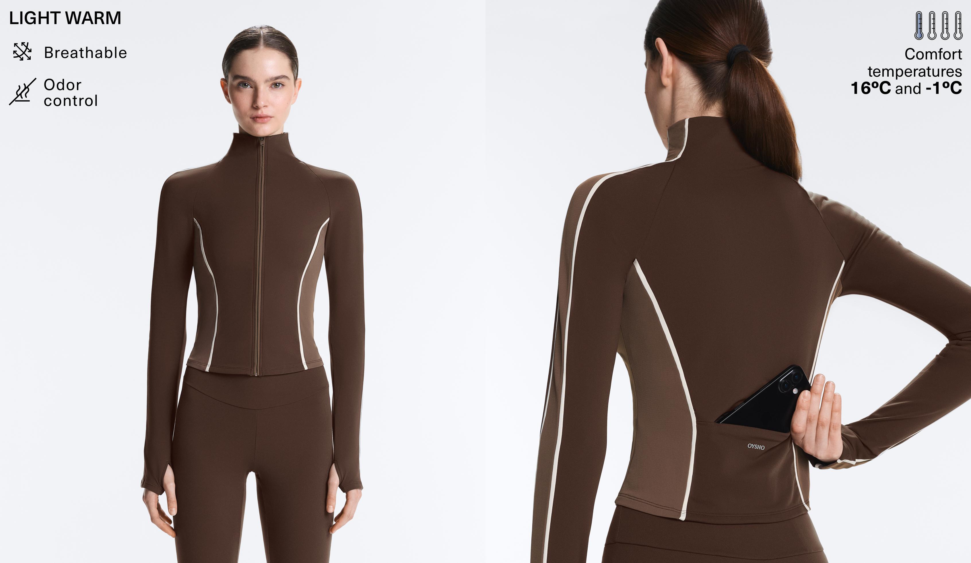Light warm technical jacket — BROWN