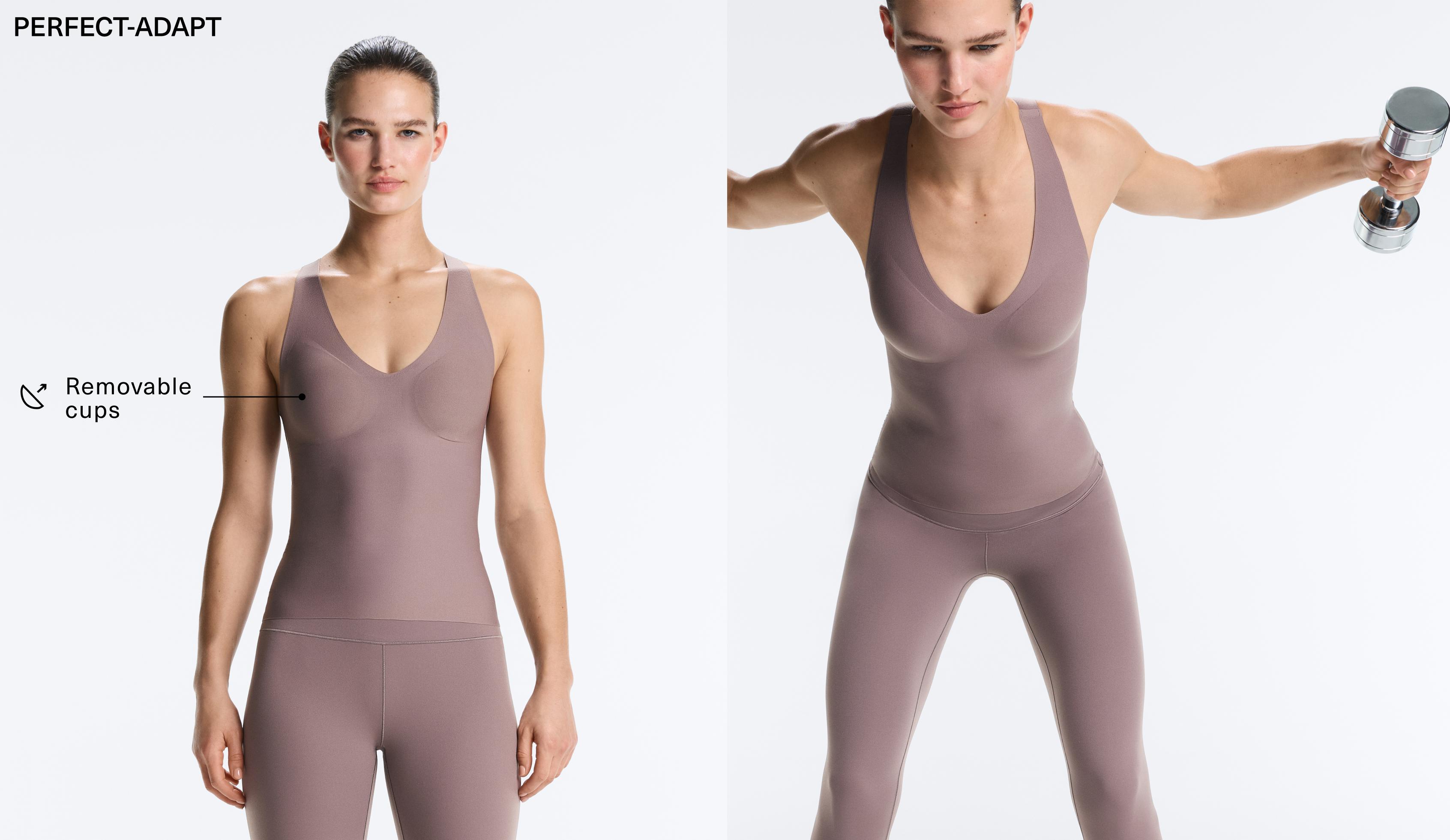 Perfect-adapt strap Tank top — GREY-LILAC