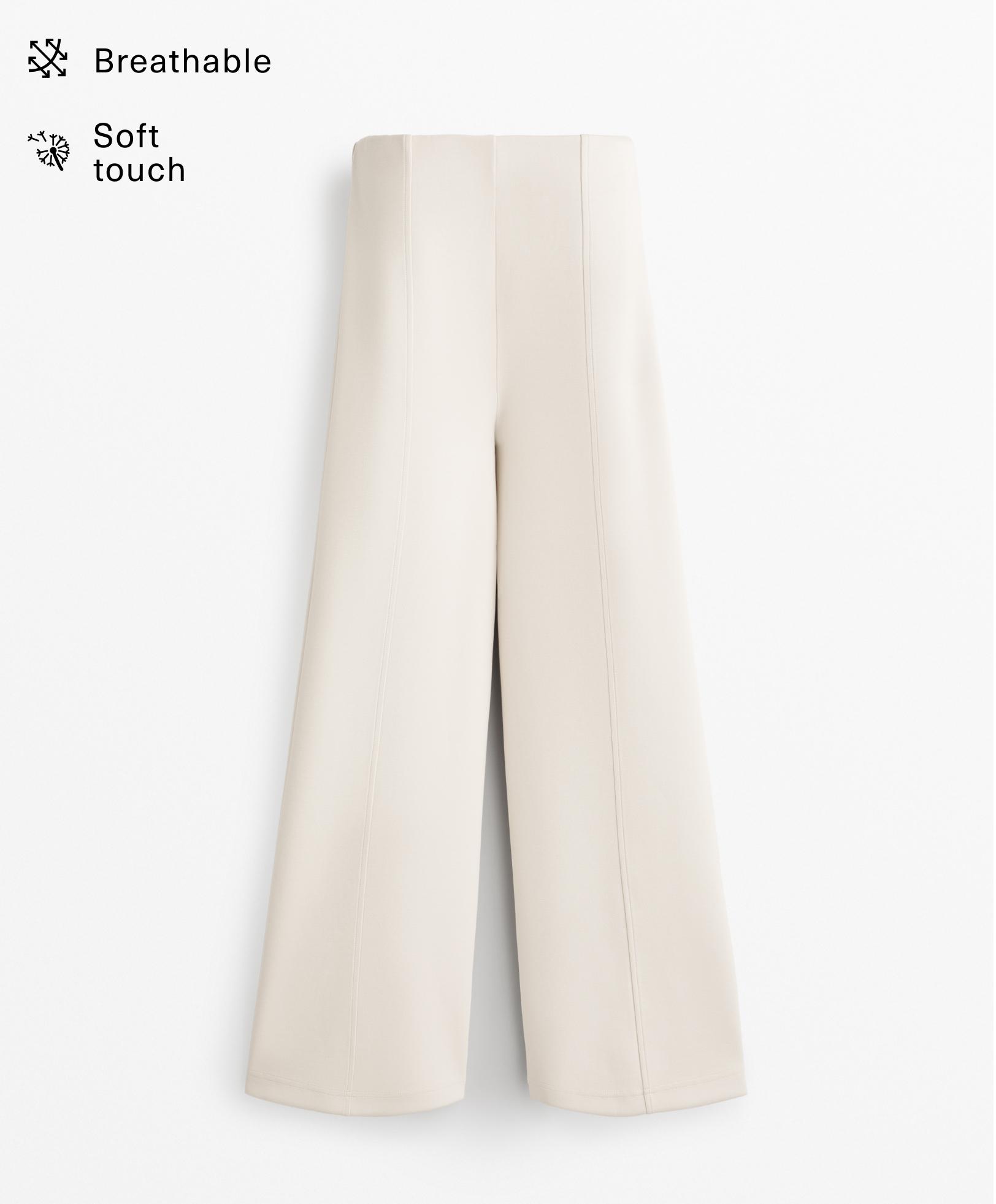Super high rise piqué trousers with cotton