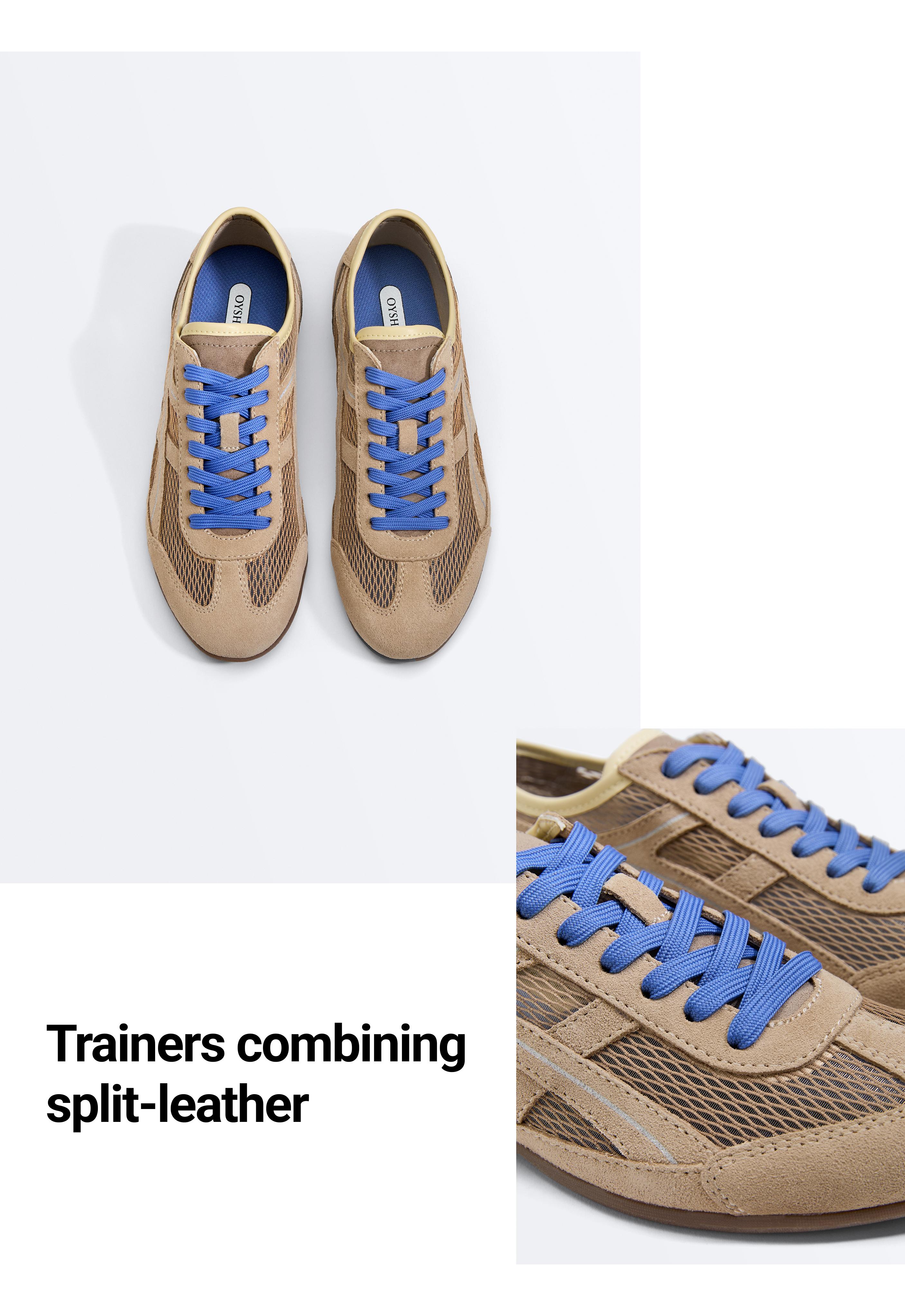 Sneaker aus Rauleder und Mesh - Sale Sneaker aus Rauleder und Mesh - Sale