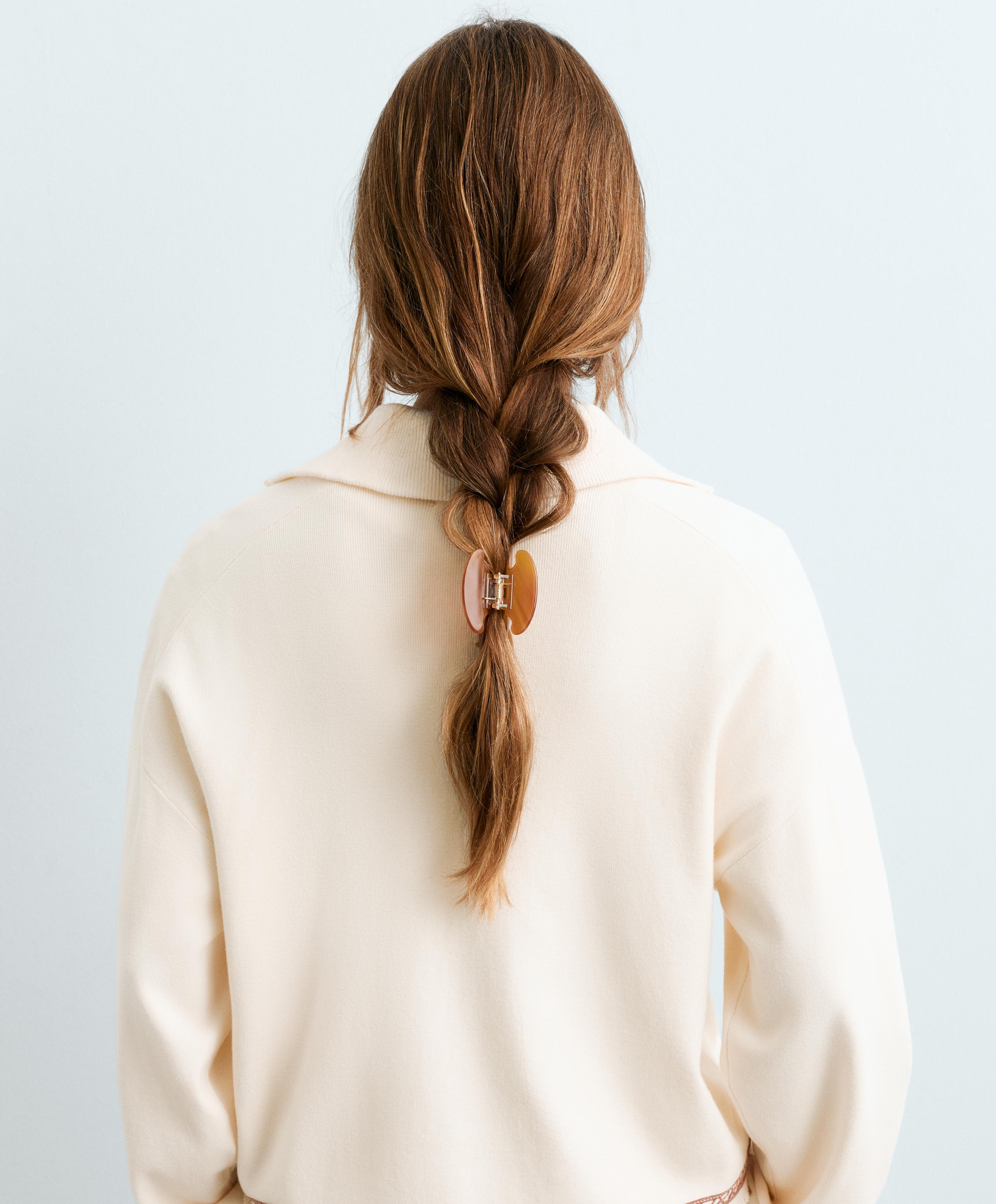 Large acetate hair clip — BURNT ORANGE