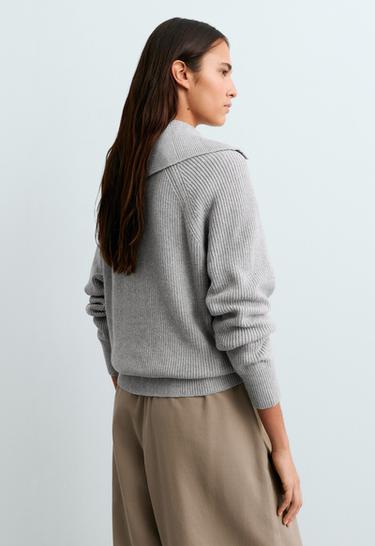 Jacket knit 20% wool buttons — PALE GREY 4