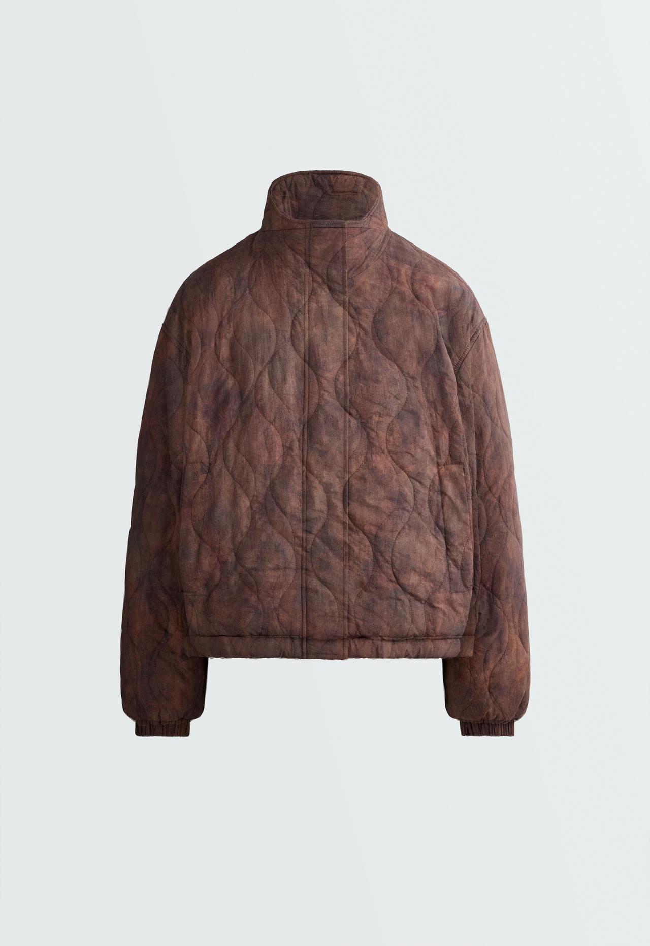 Printed FELLEX® AEROGEL short padded jacket — RUSSET MOCHA
