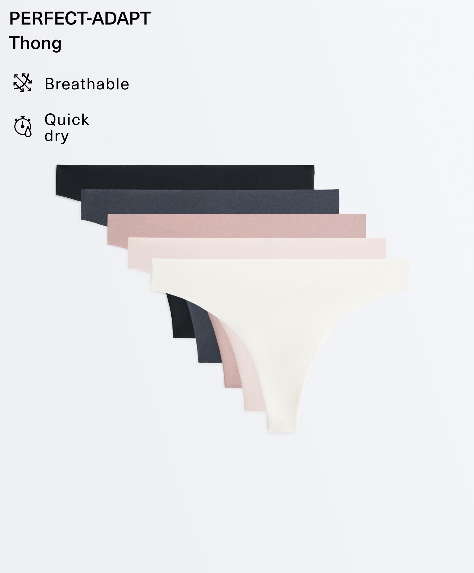 5 laser-cut polyamide blend thongs