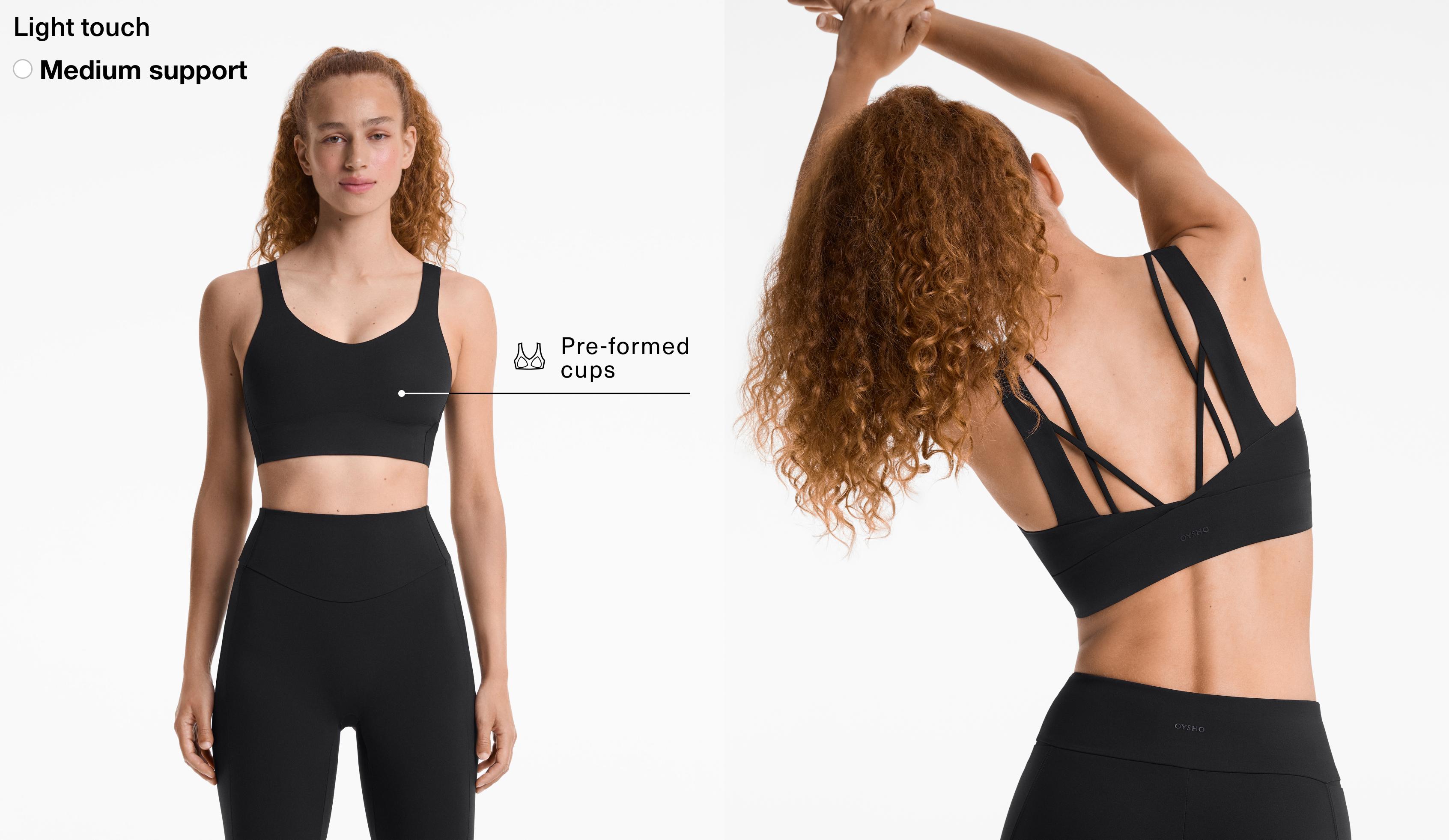 Light touch medium-support sports bra