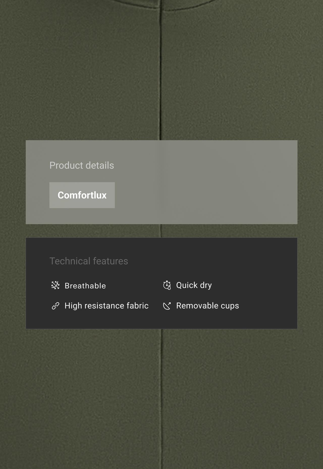 Comfortlux zip tank top — KHAKI