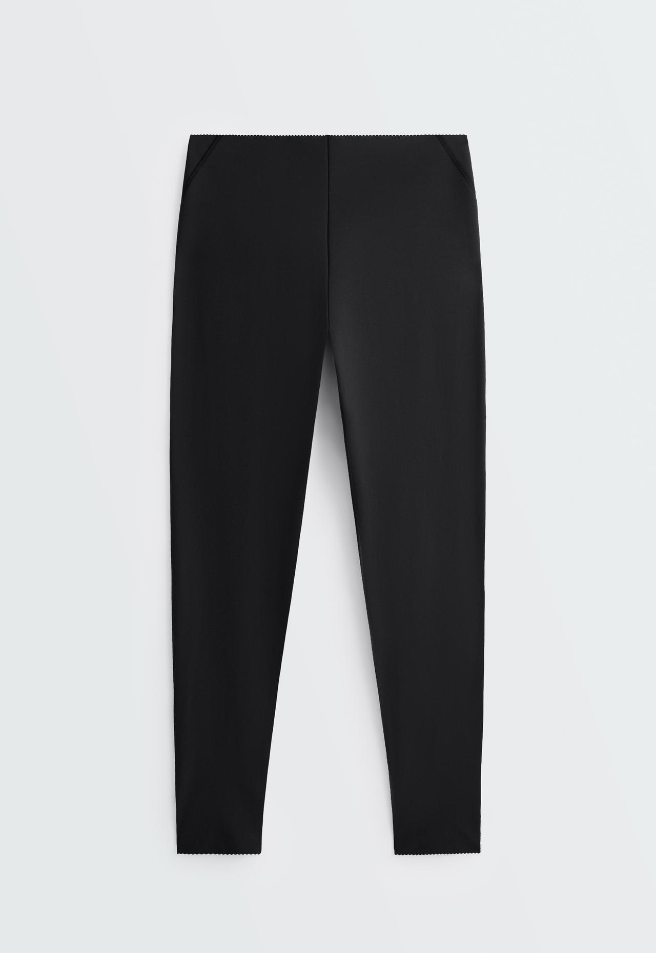 Ankle-length high rise Compressive core control leggings — BLACK