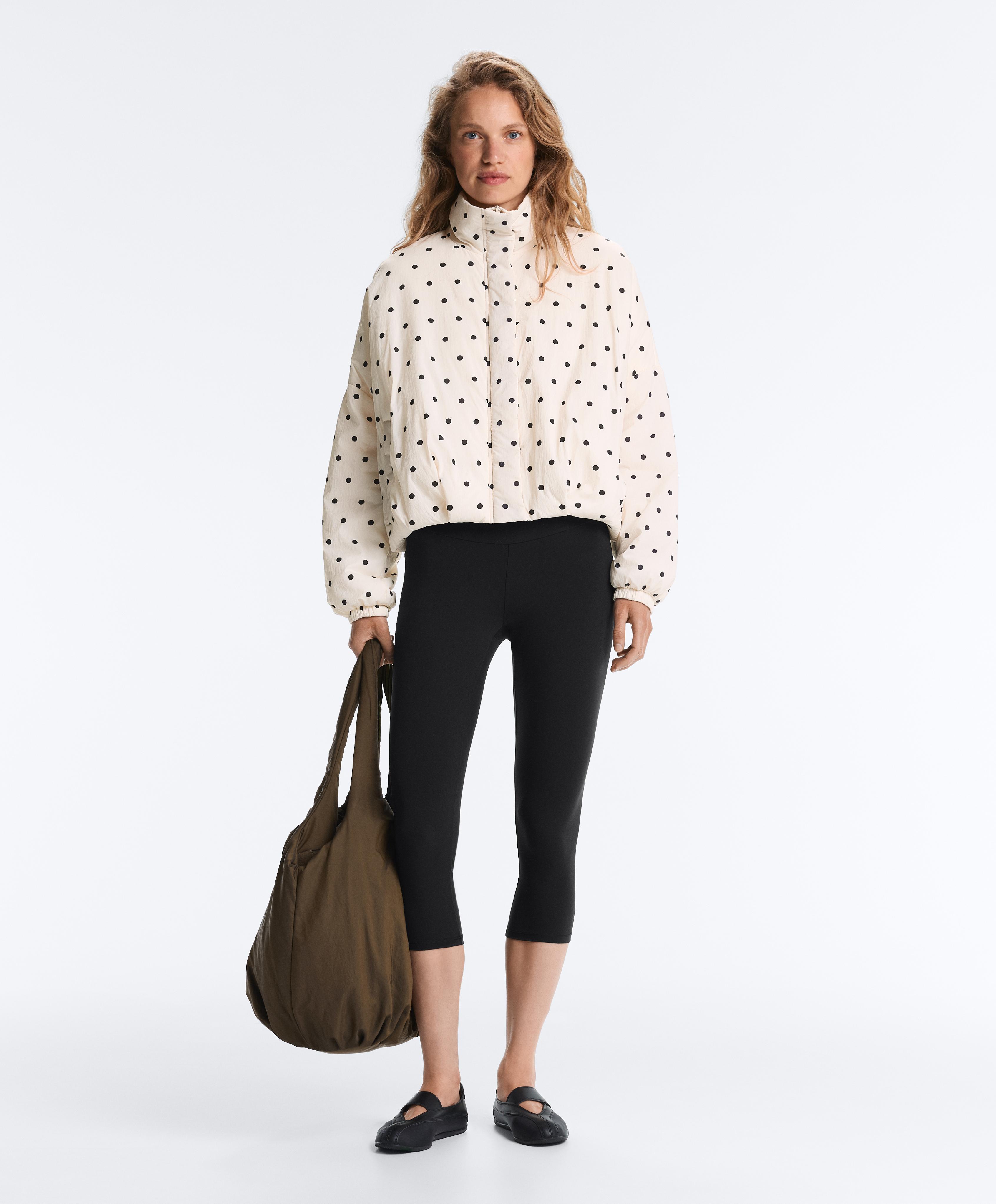 Water-repellent FELLEX® AEROGEL polka dot padded jacket — PALE ECRU