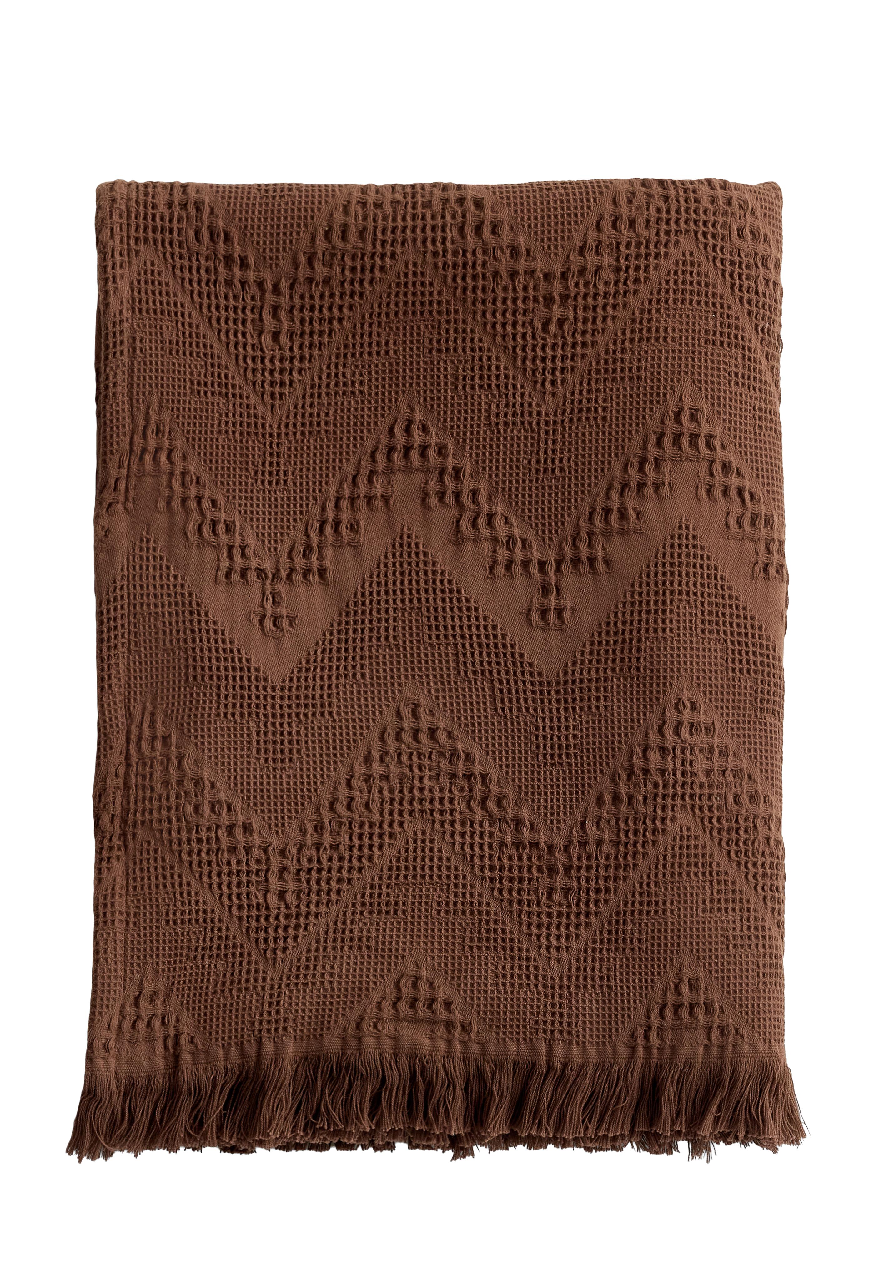 100% cotton chevron towel — Dark chocolate