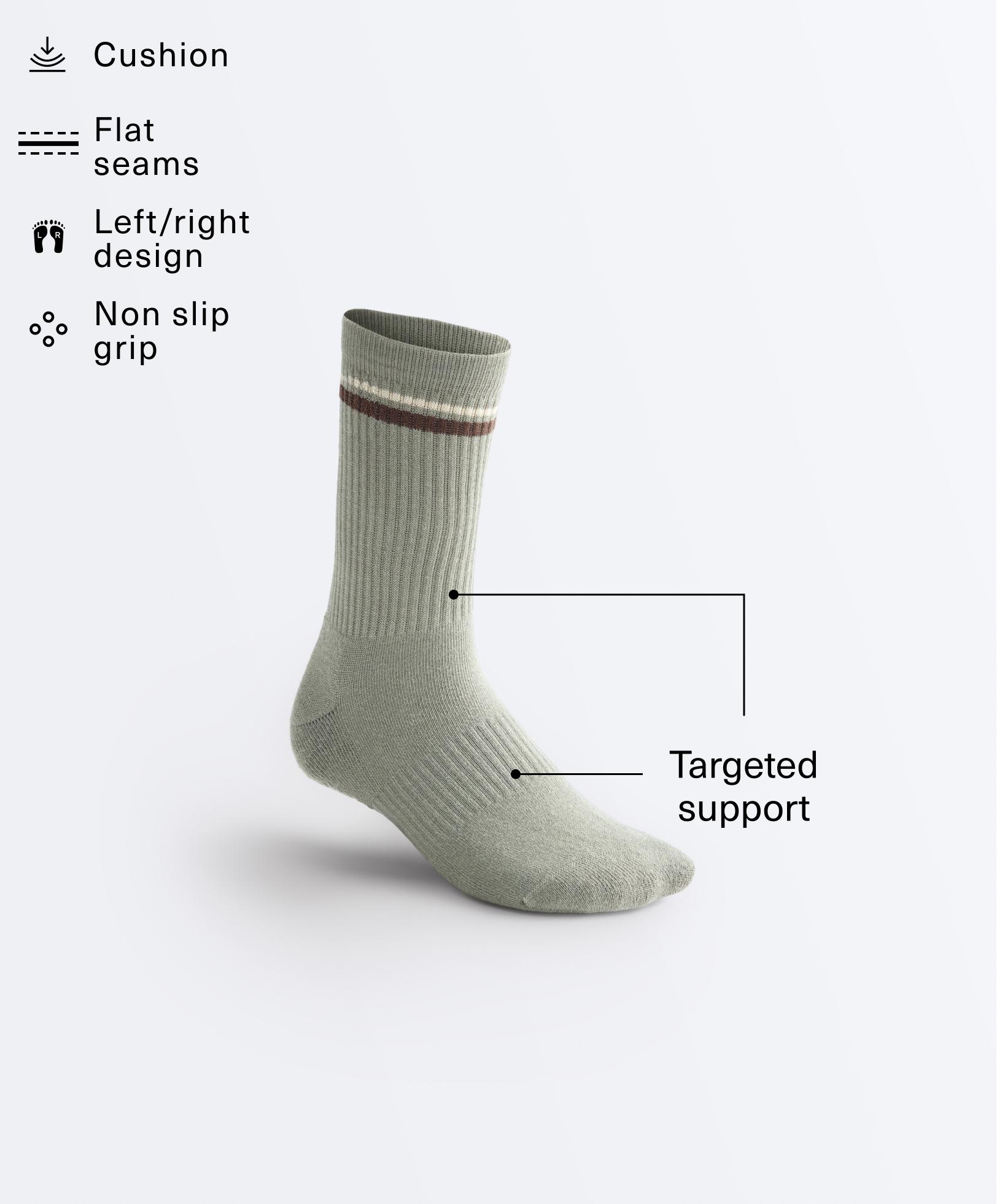 2 pairs of Classic cotton blend yoga and Pilates socks — SOFT AQUA GREEN
