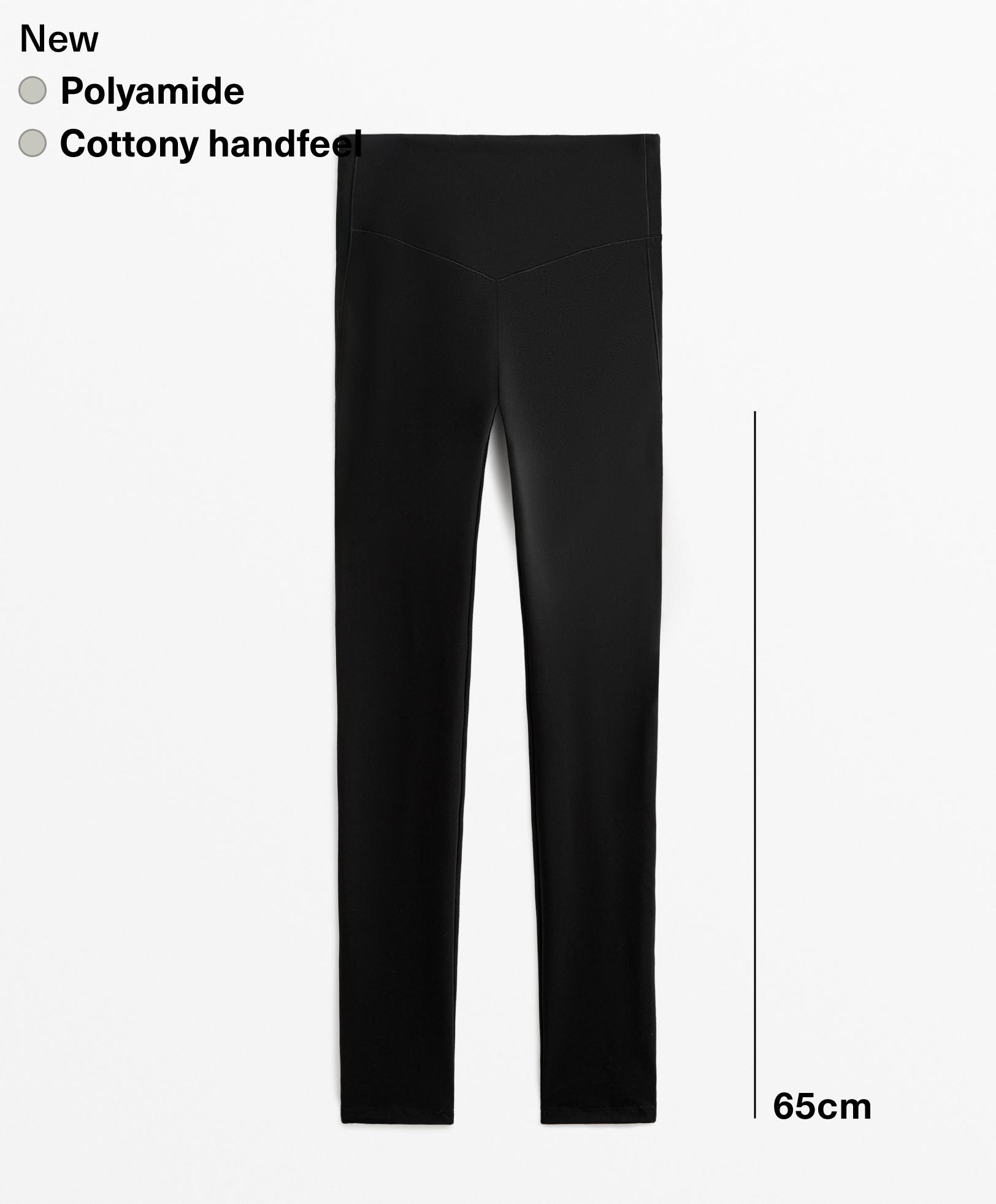 65cm polyamide ankle-length leggings with cottony handfeel