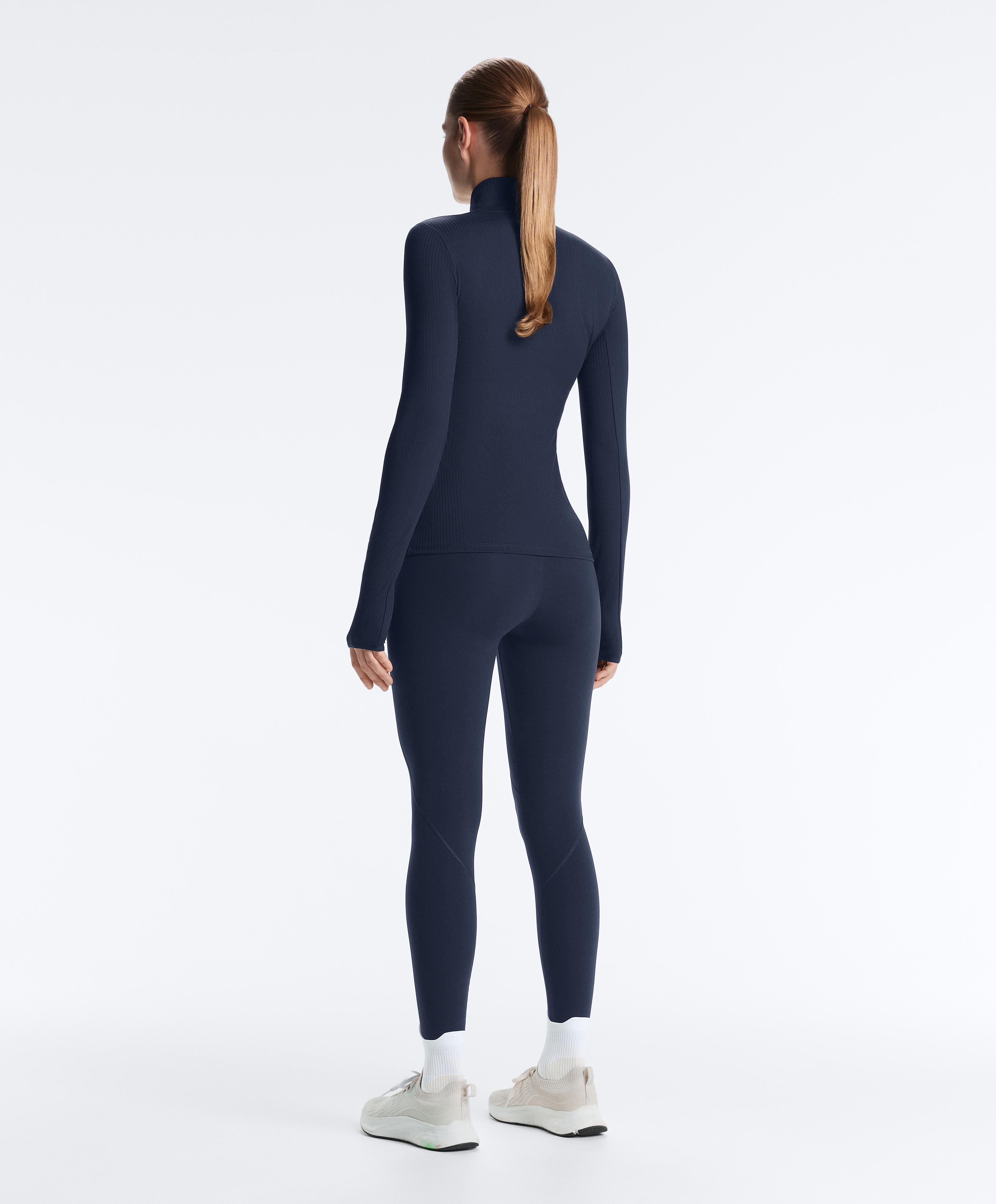 Thermal base layer rib T-shirt — NAVY BLUE