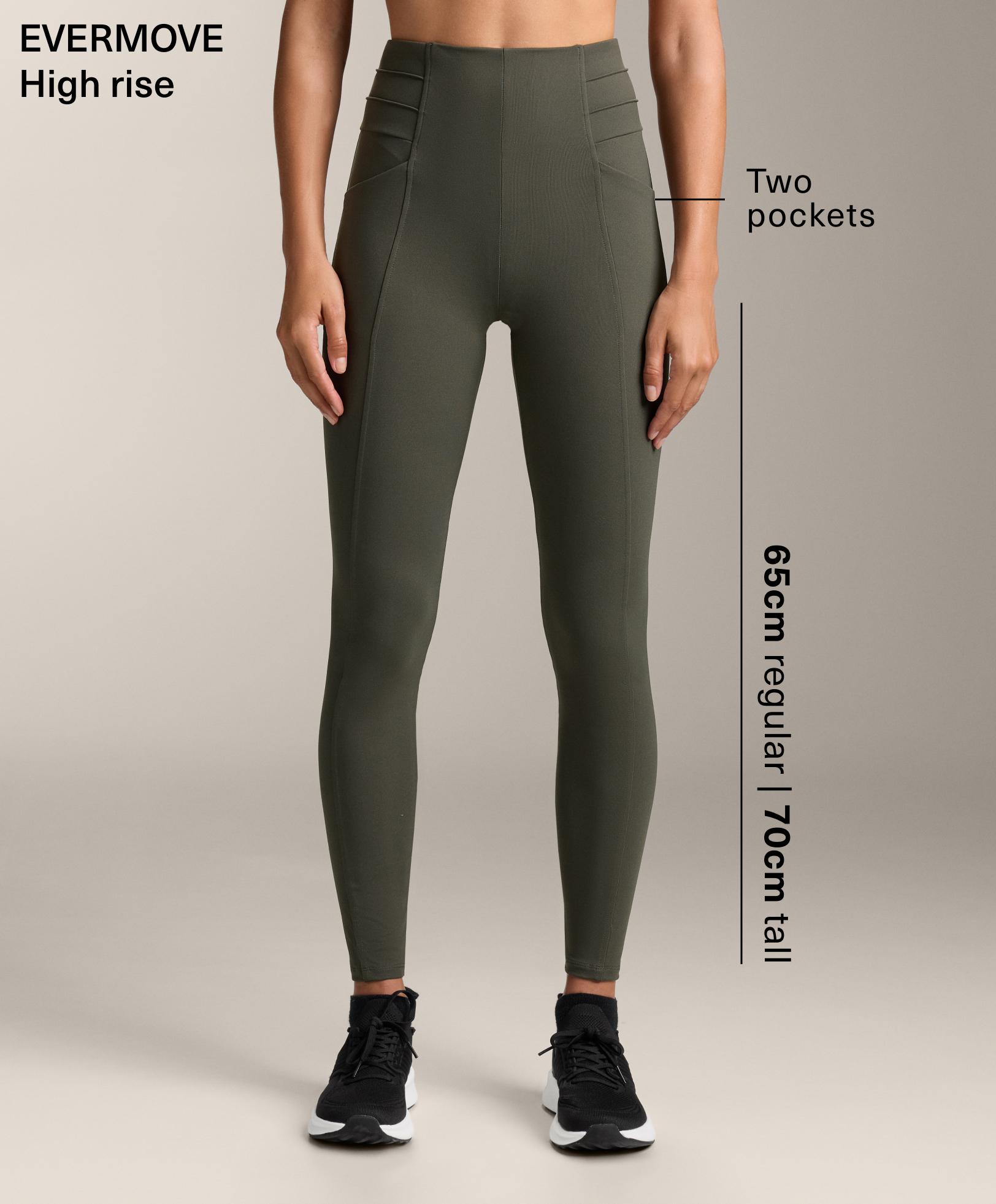 Evermove 65cm high rise ankle-length leggings with crease