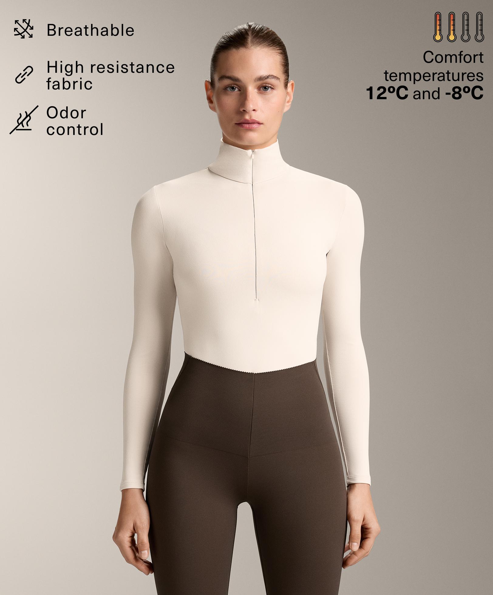 Thermisch basislaag-body met halve rits Thermisch basislaag-body met halve rits