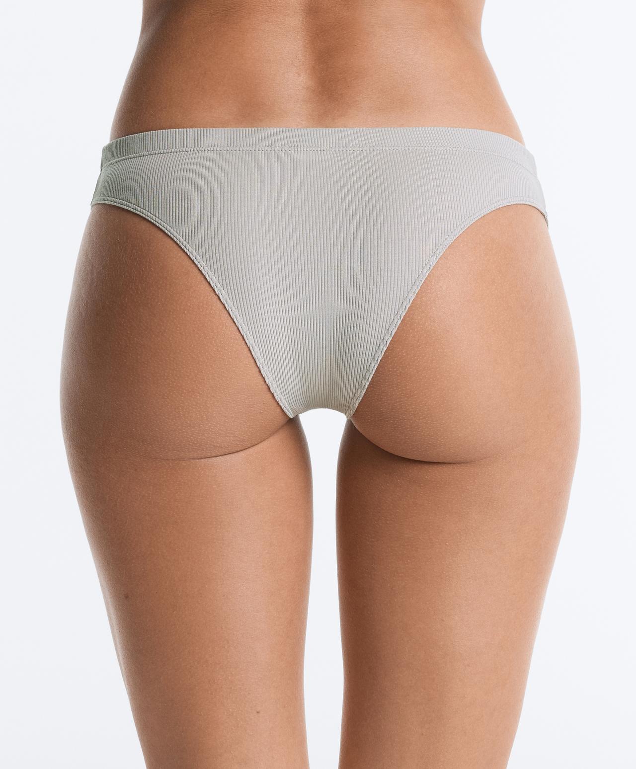 3 cotton blend Brazilian briefs — PALE GREY