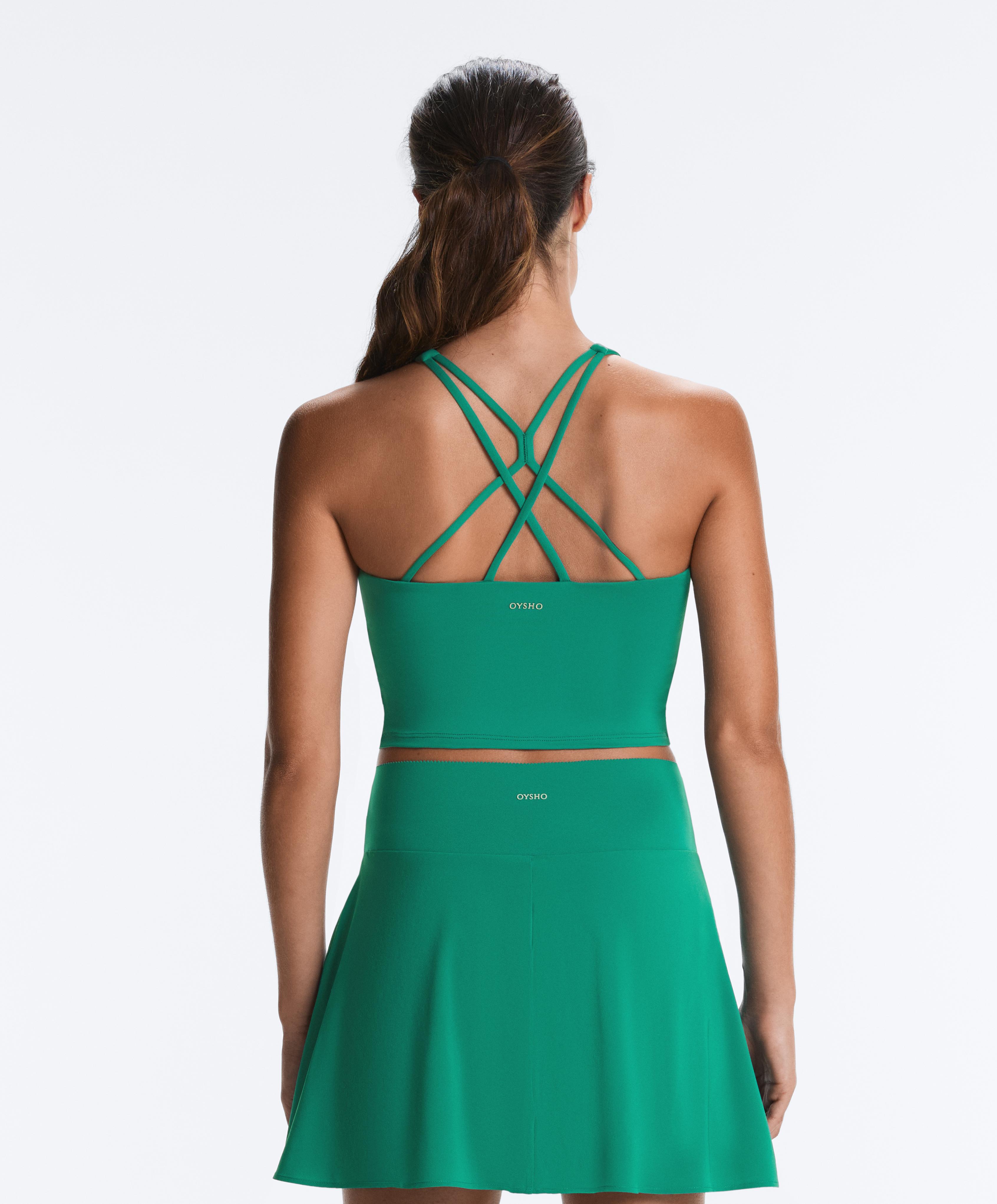 Comfortlux strappy tank top with cups — EMERALD GREEN