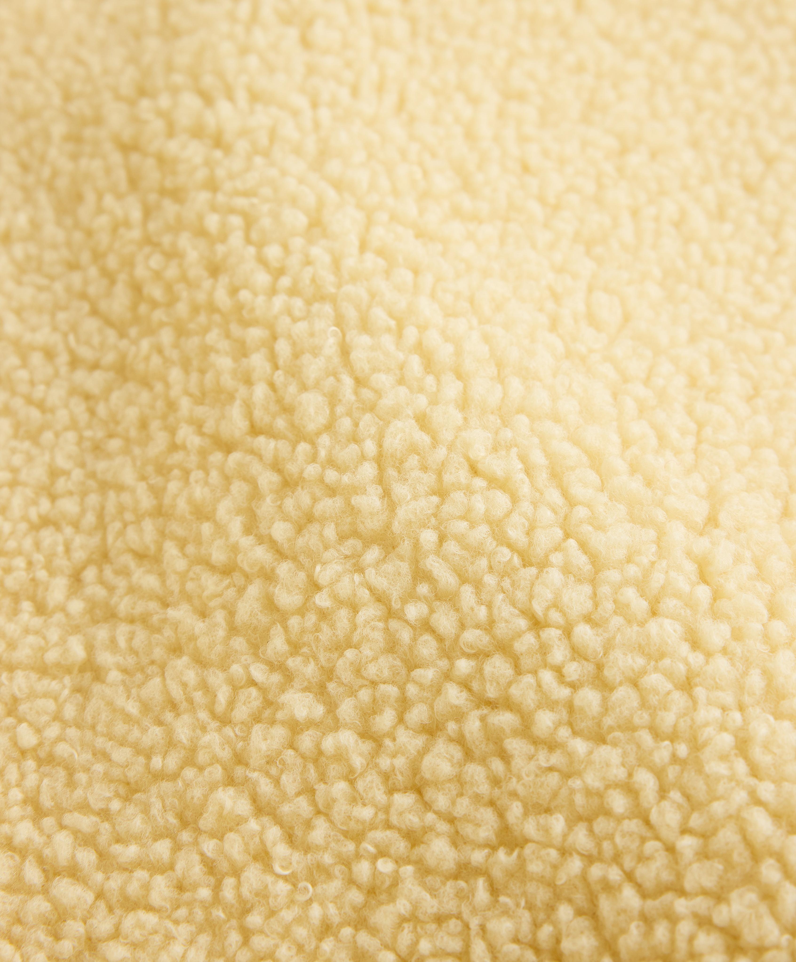 Faux-shearling jacket with hood — YELLOW