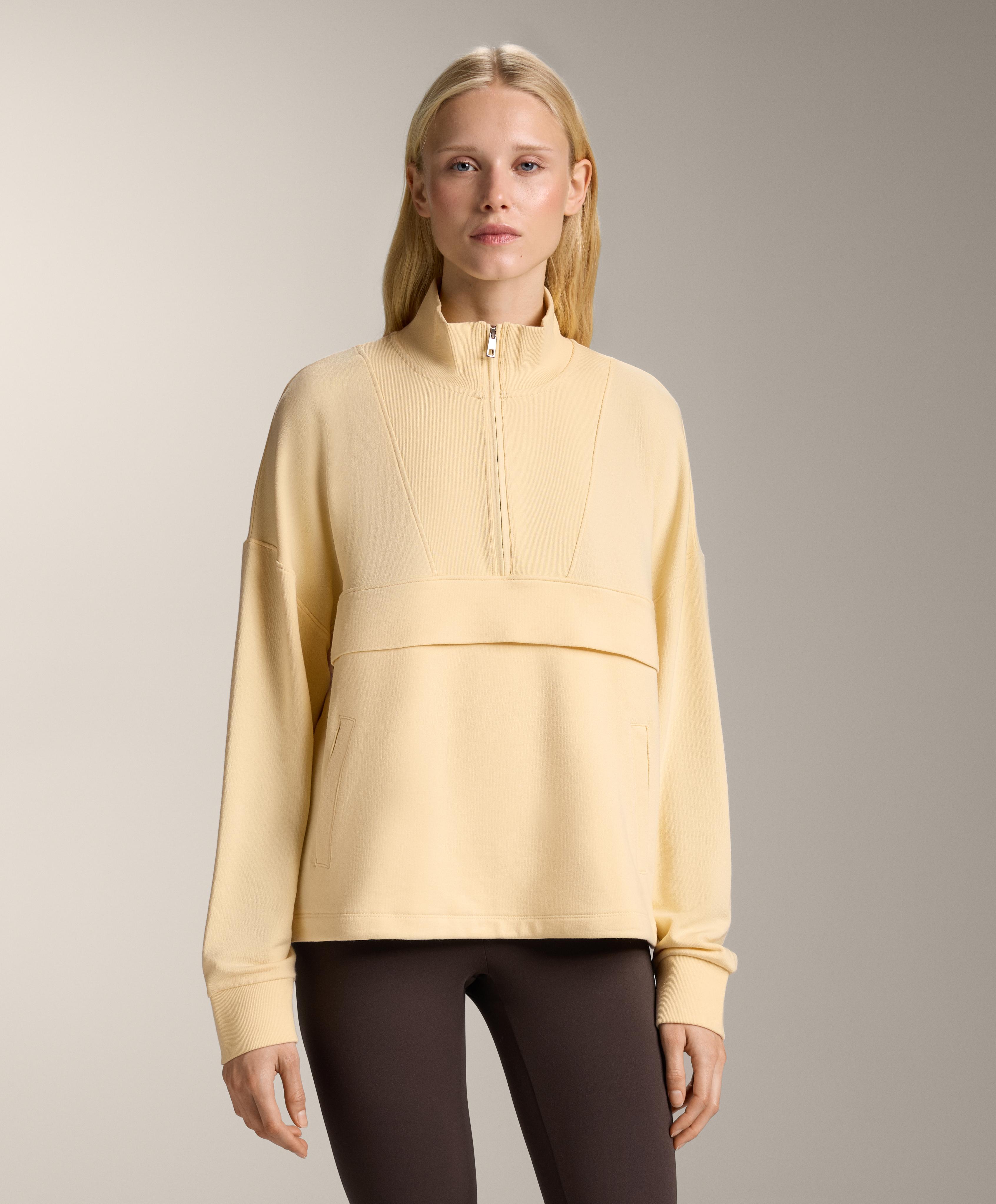 High neck sweatshirt with cotton and modal