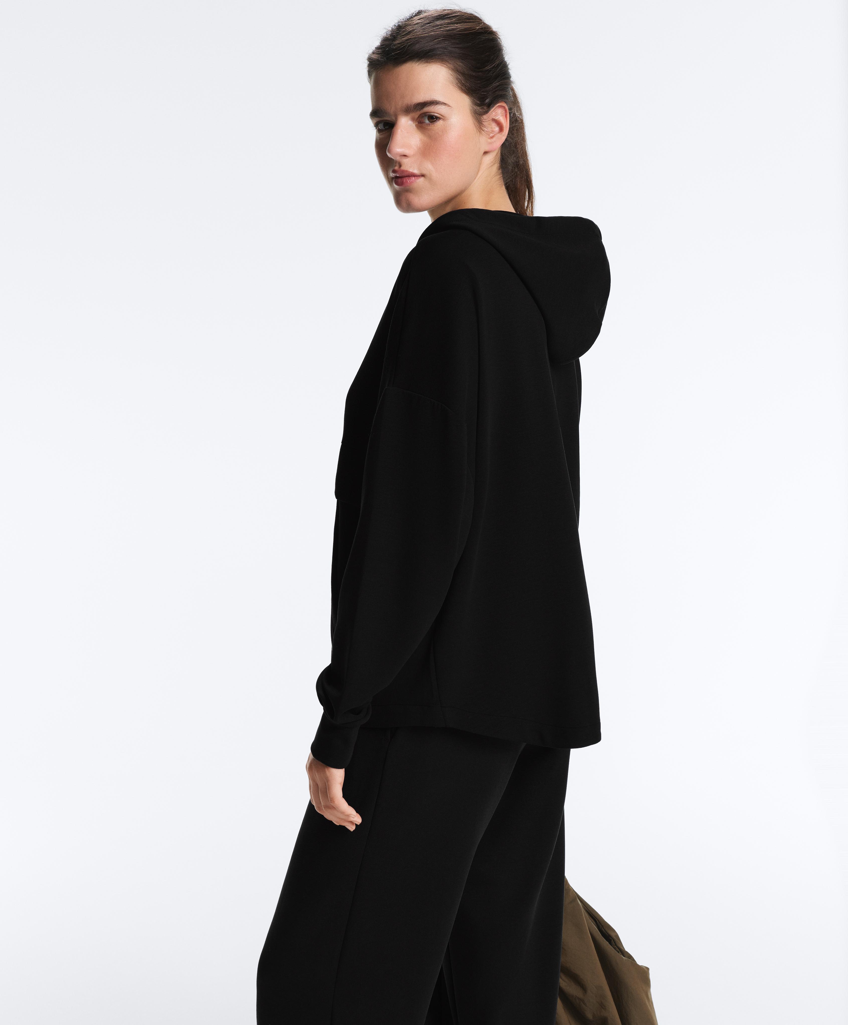 Soft-touch jacket with modal — BLACK