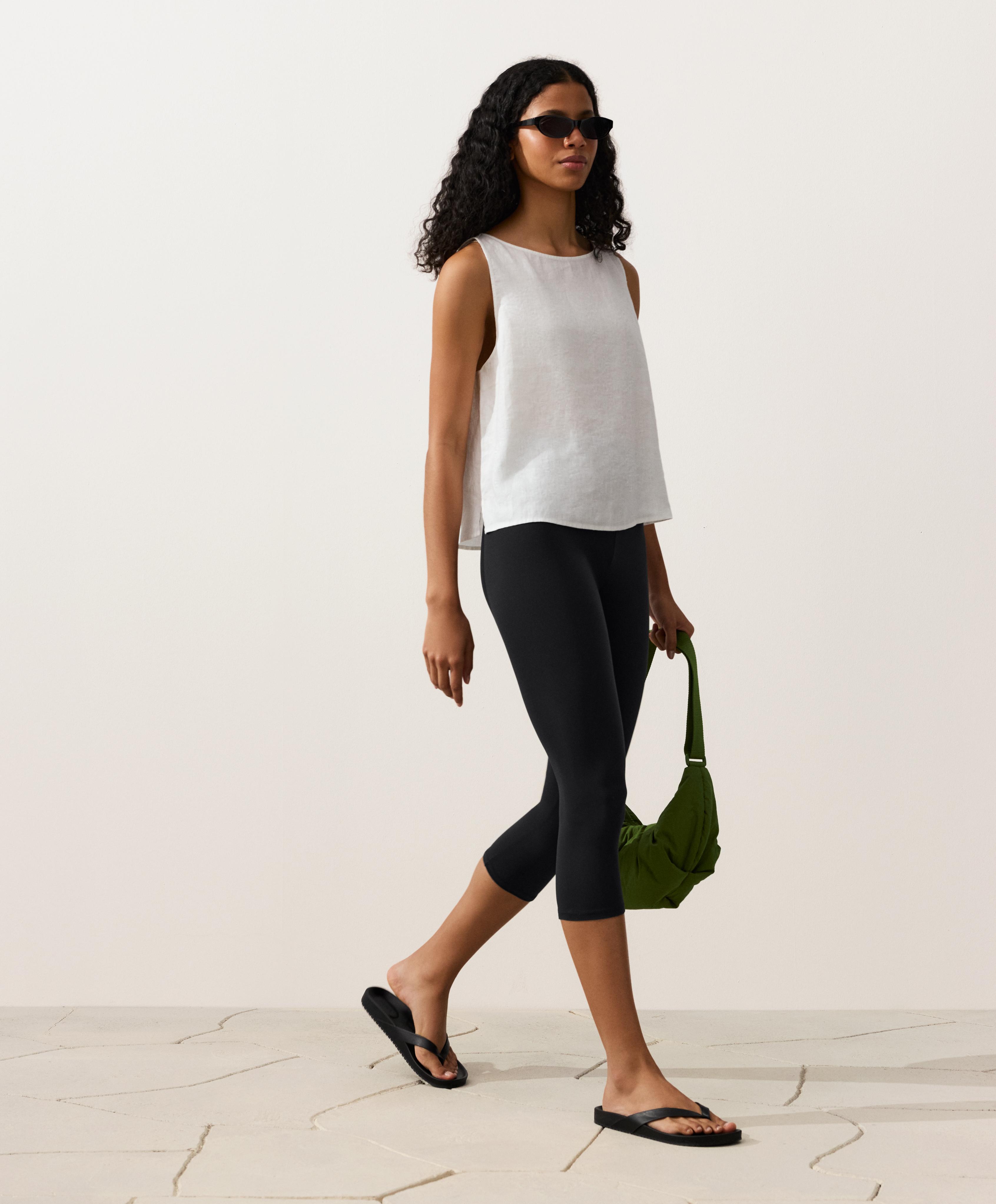 100% linen boxy top — WHITE