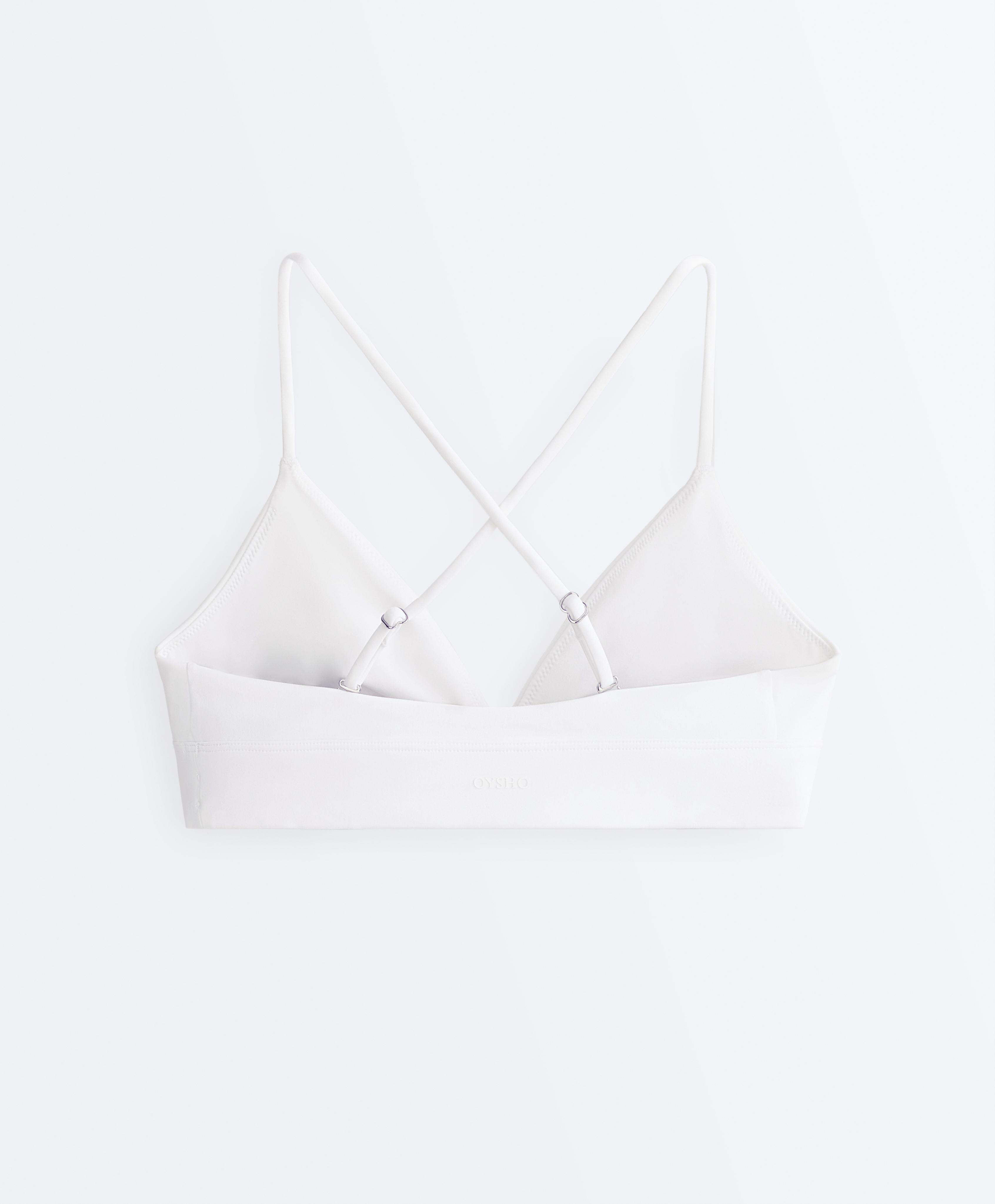 Comfortlux low-support triangle sports bra — WHITE