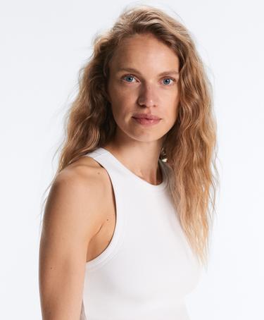 Modal blend cup tank top — WHITE  5
