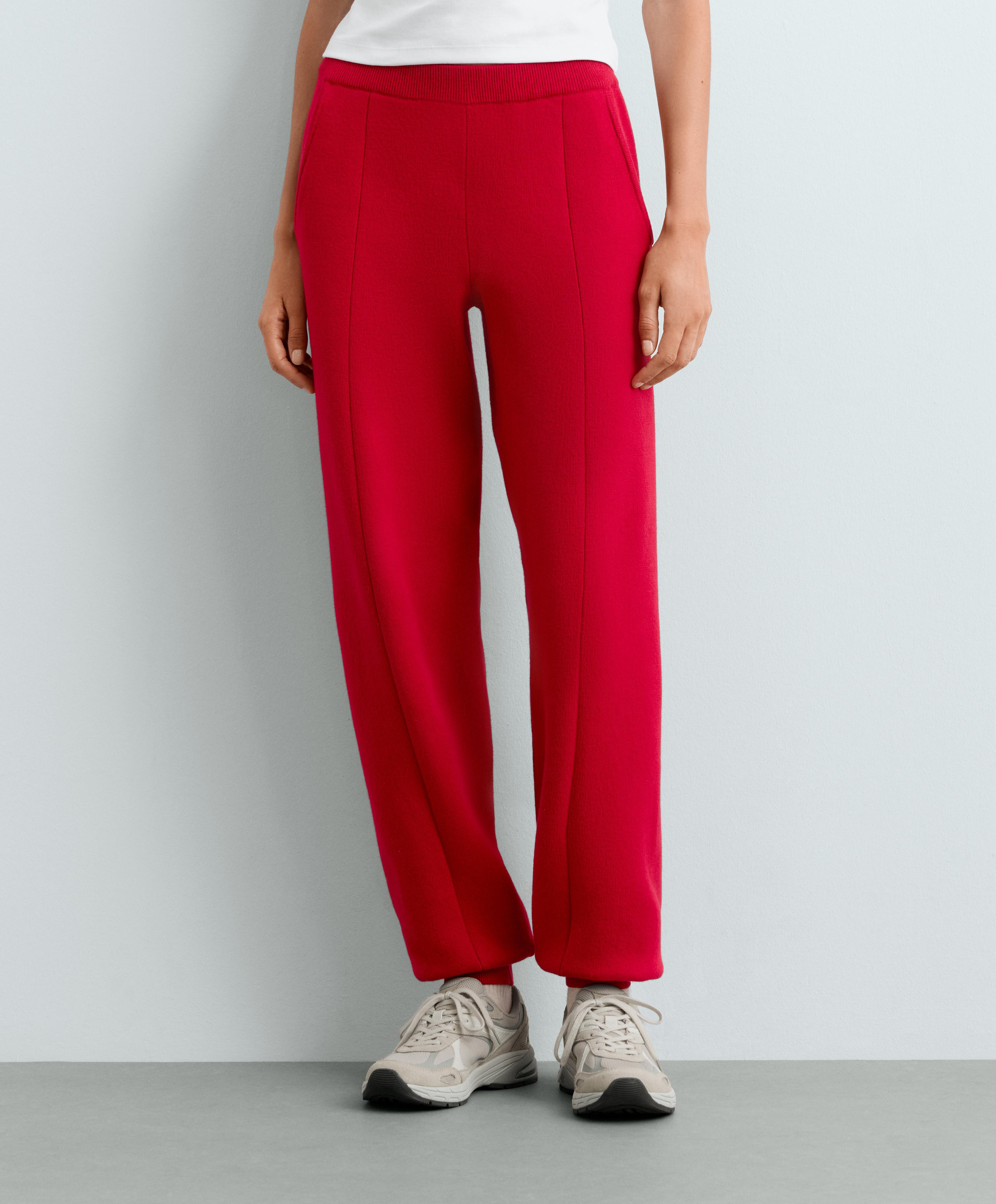 Cotton-blend knit joggers — STRAWBERRY