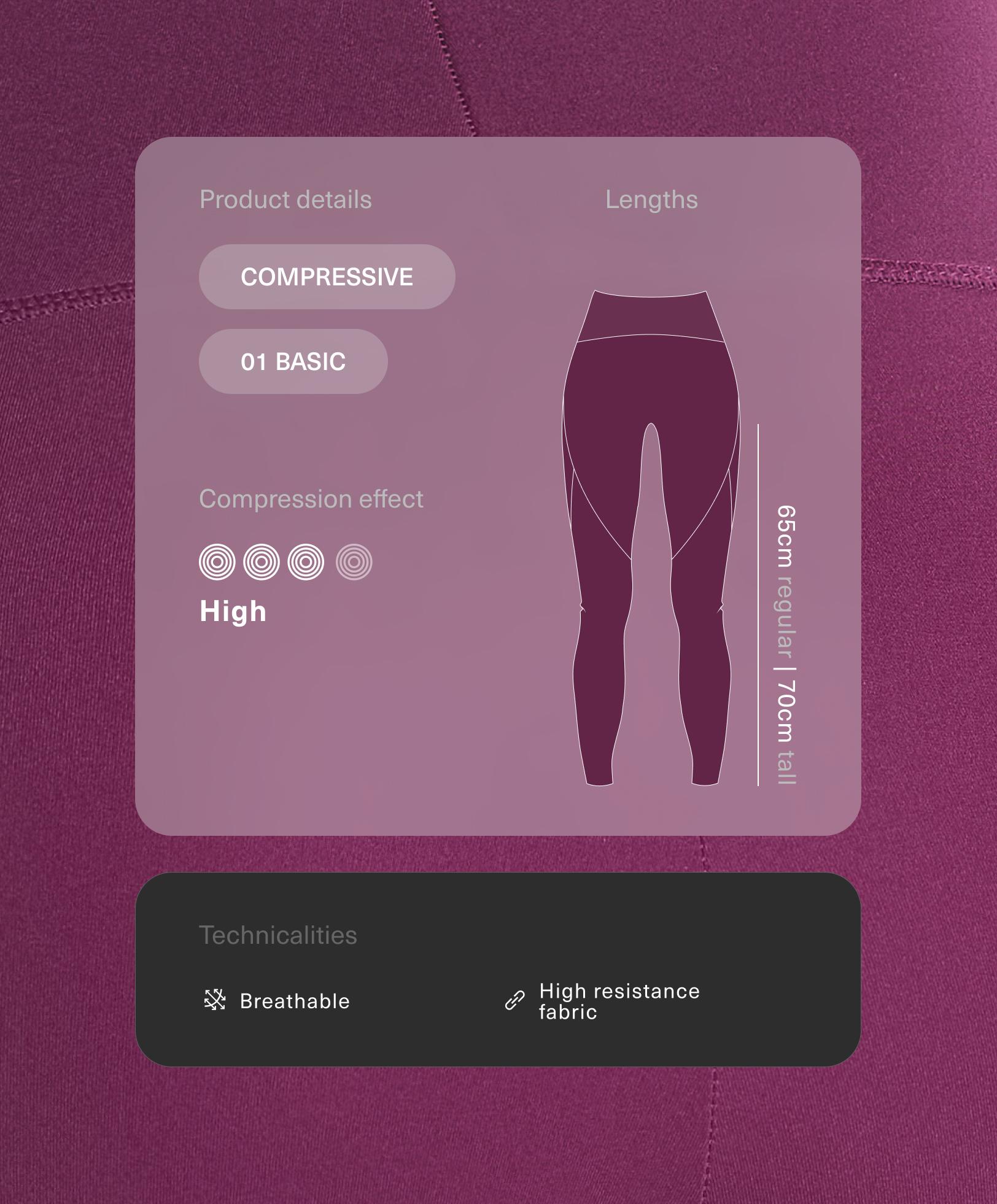 Knöchellange High-Rise Compressive Basic Leggings