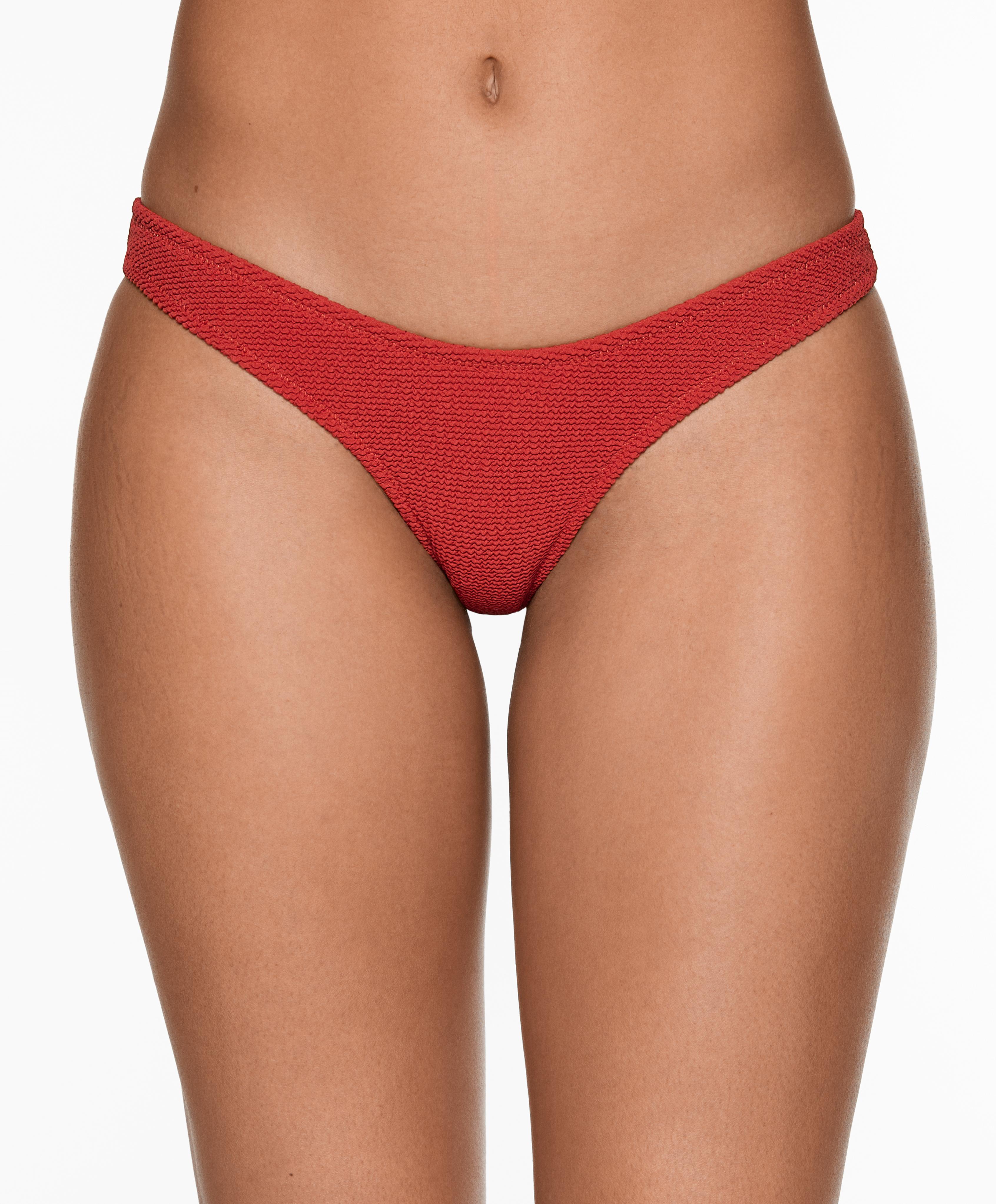 Bas de bikini brésilien coupe en U crinkle