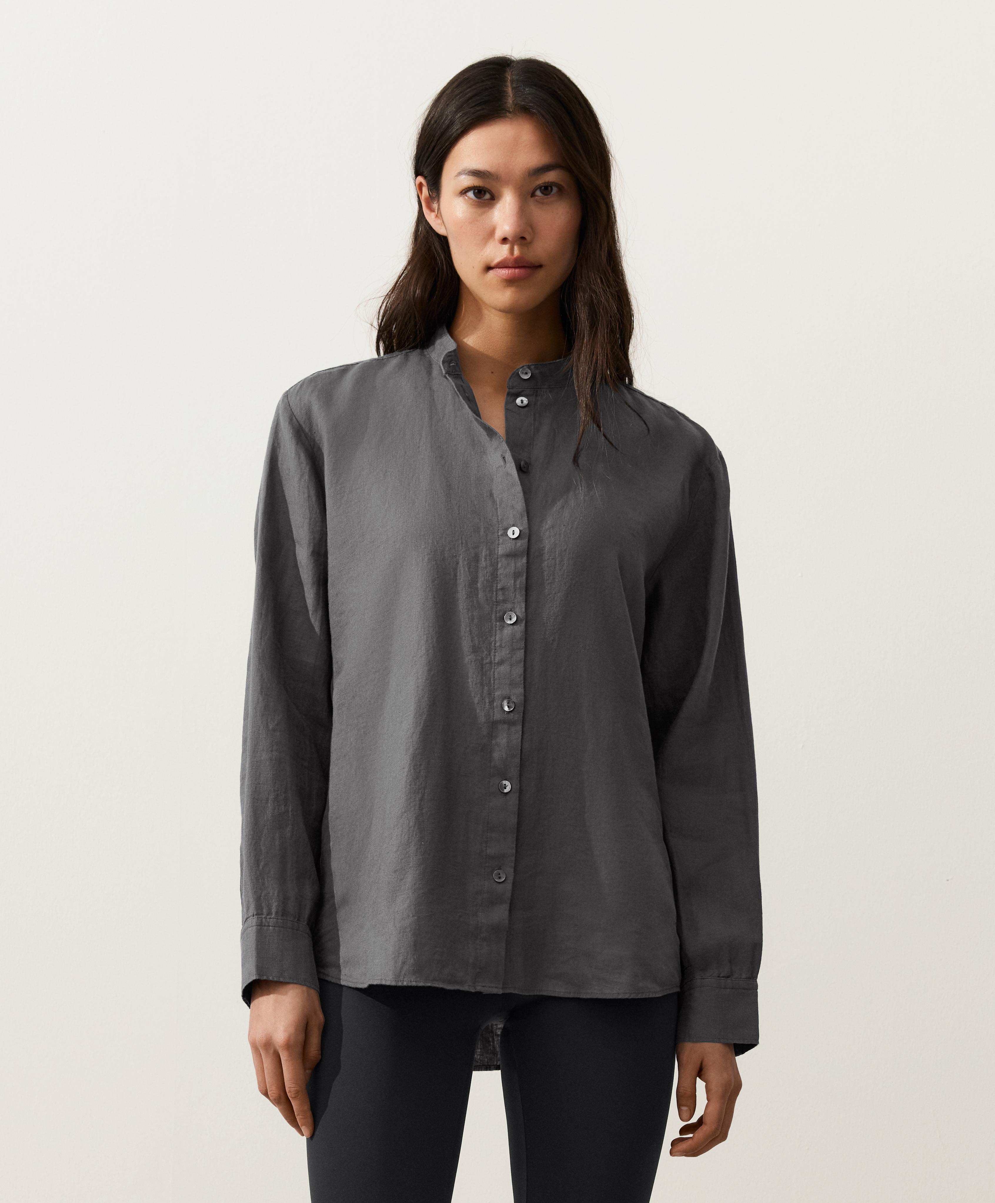 100% linen stand-up collar shirt 100% linen stand-up collar shirt