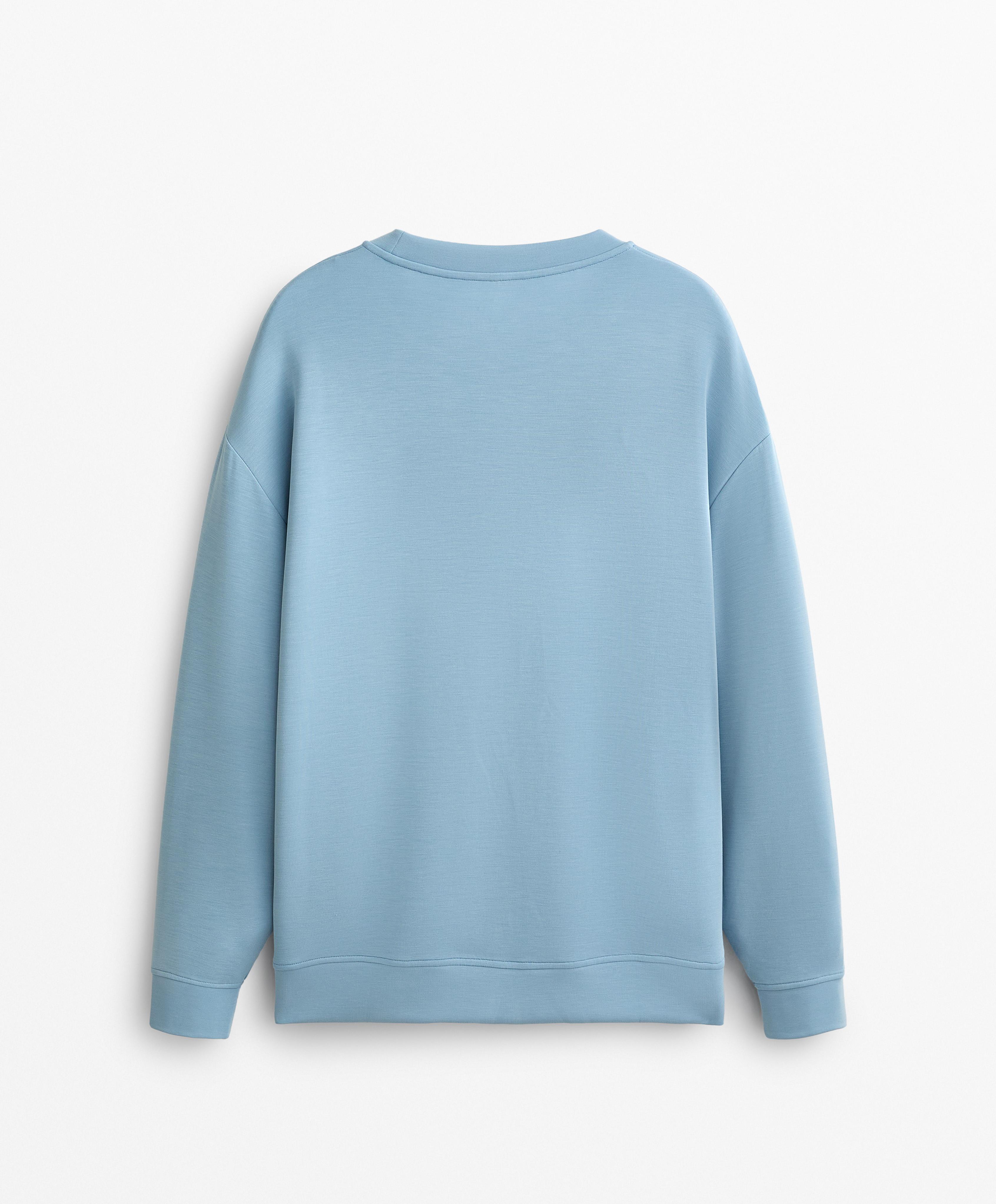 Long soft touch sweatshirt with modal - Sale