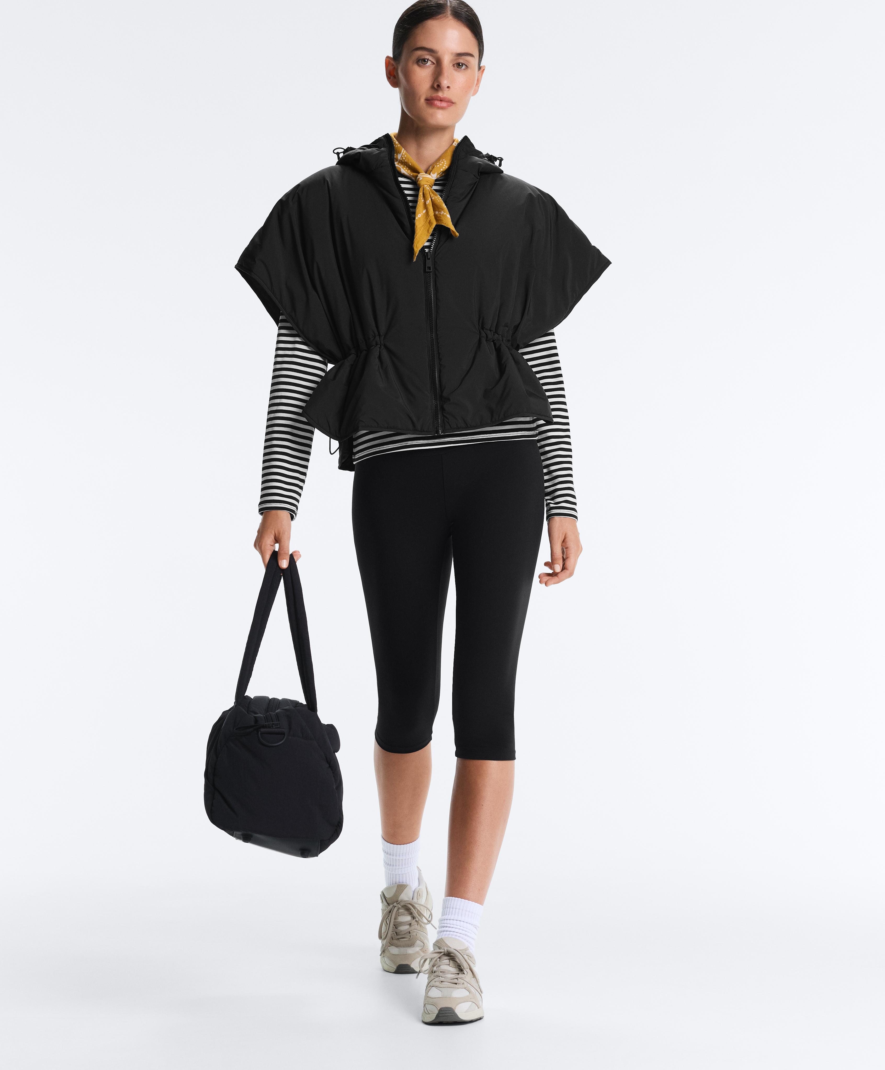 Hooded padded gilet — BLACK