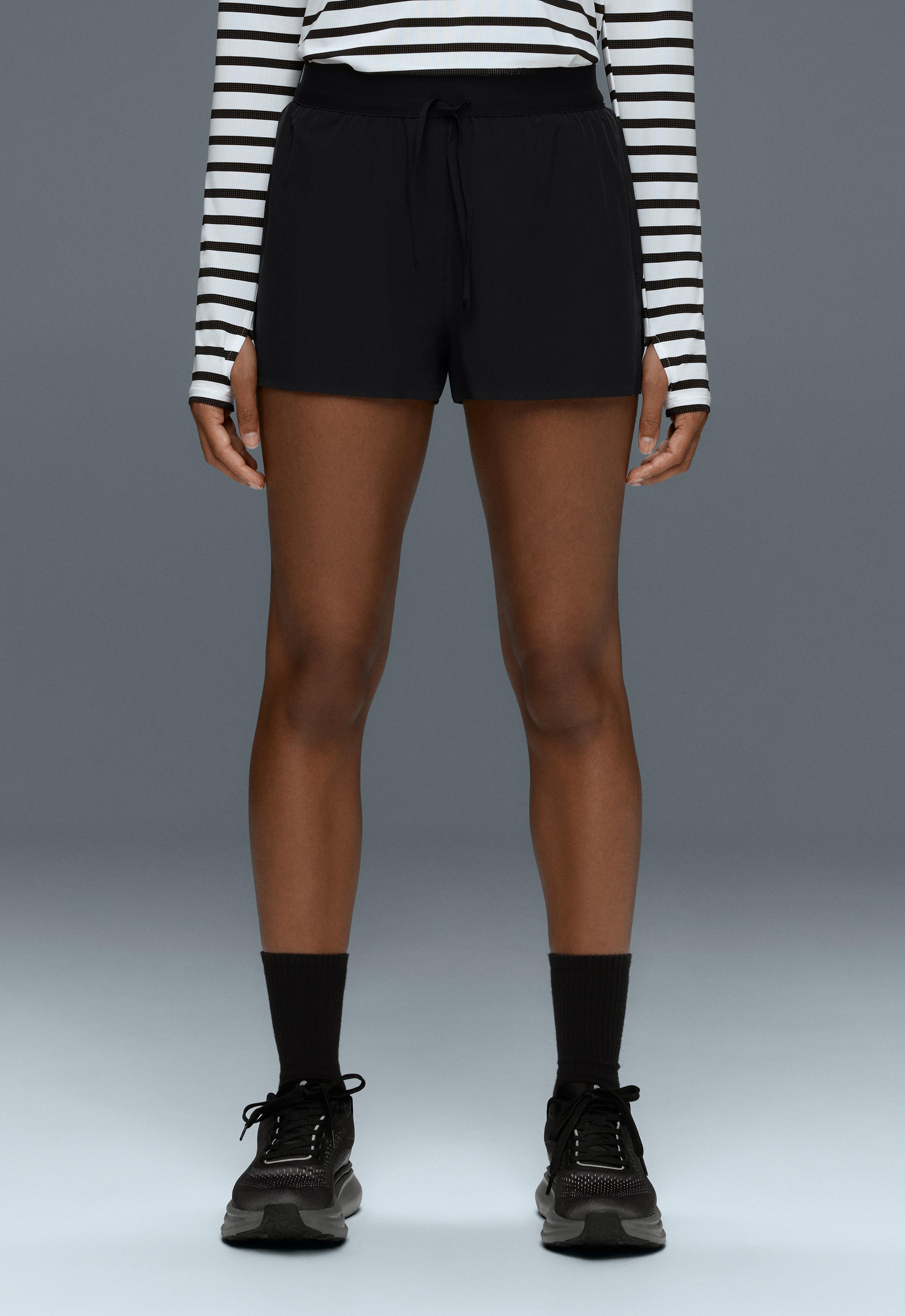 7cm high-rise technical shorts — BLACK