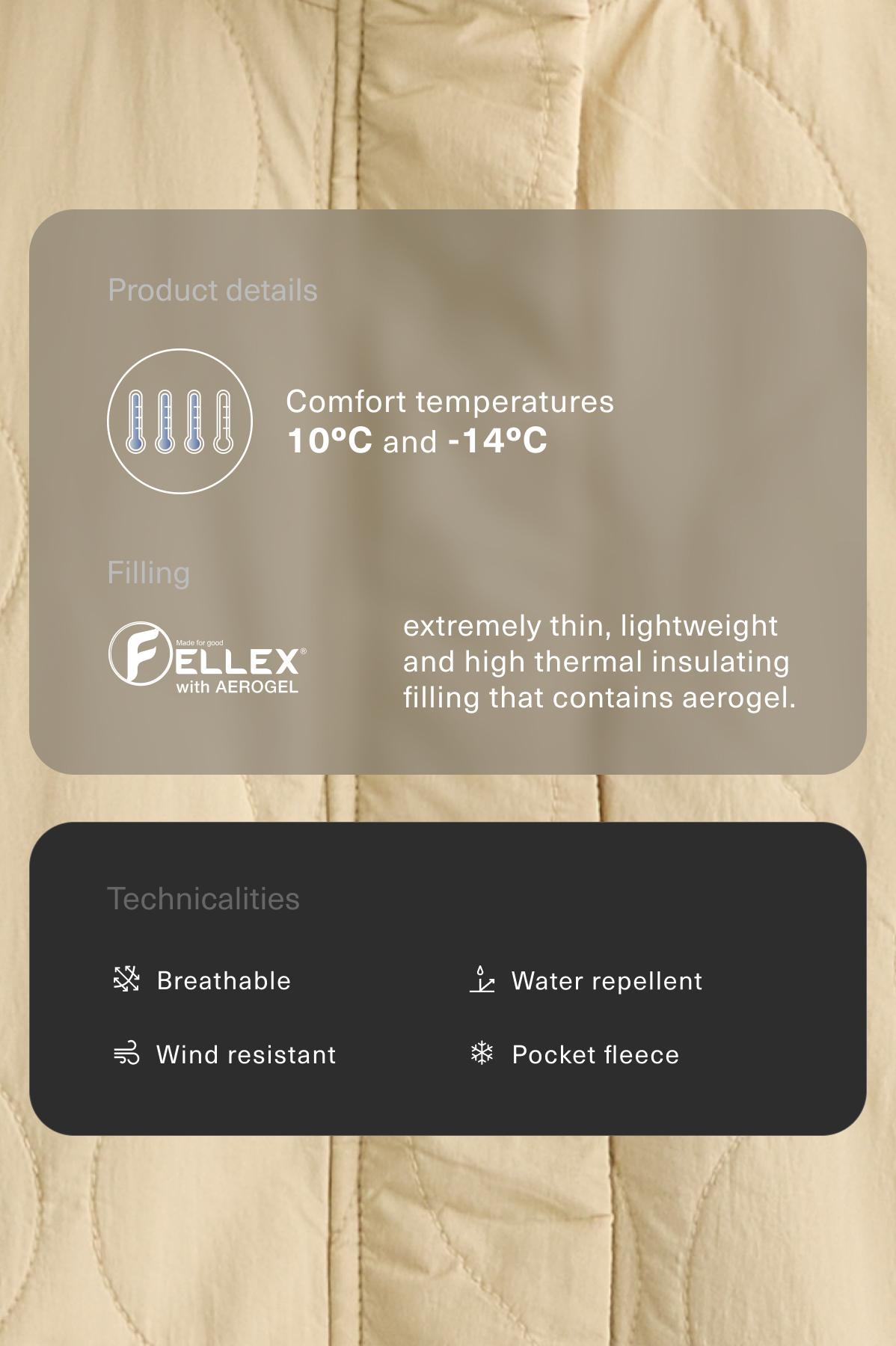 Water-repellent FELLEX® AEROGEL padded jacket — BEIGE