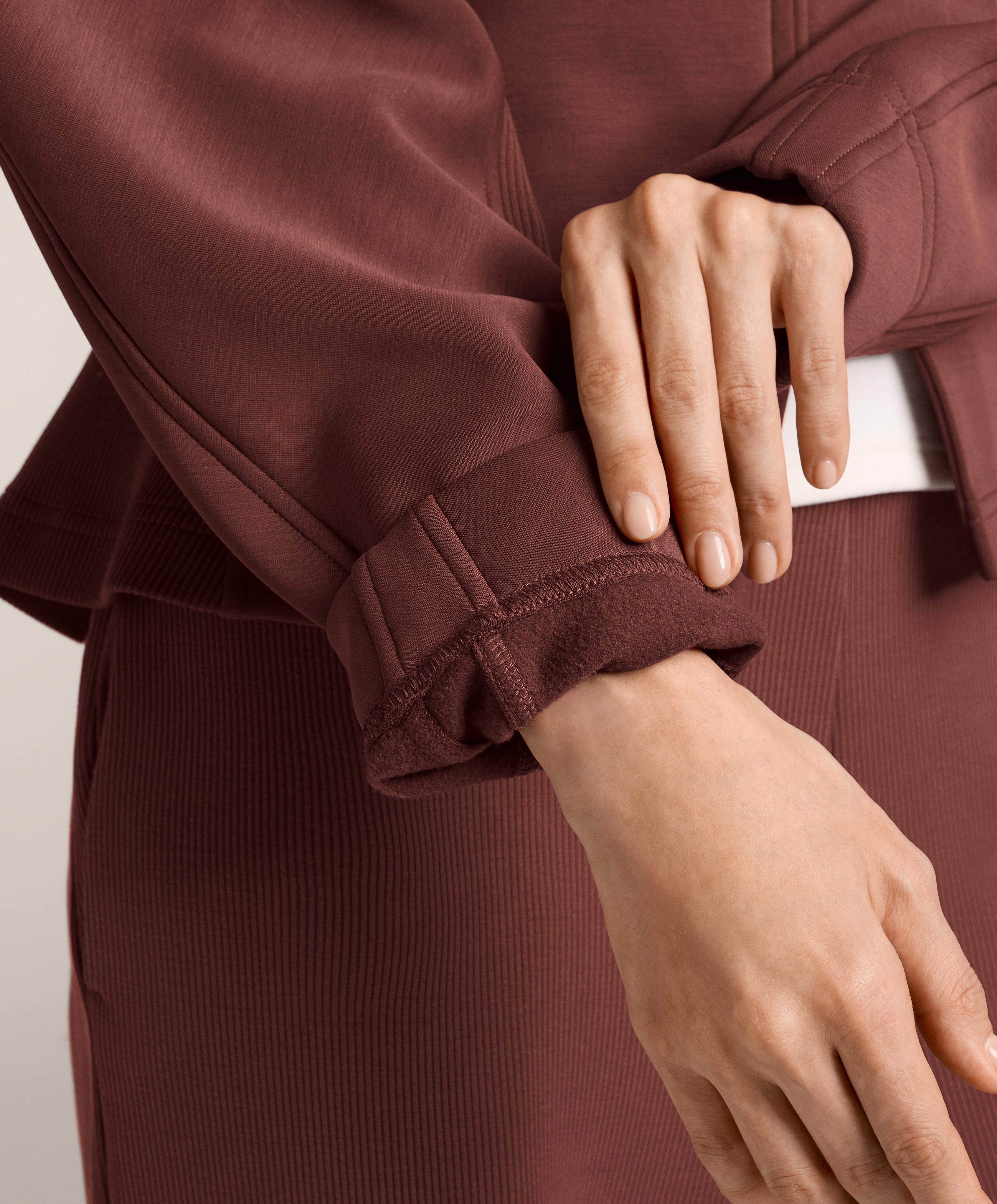 Fitted waist jacket with brushed modal — MAHOGANY