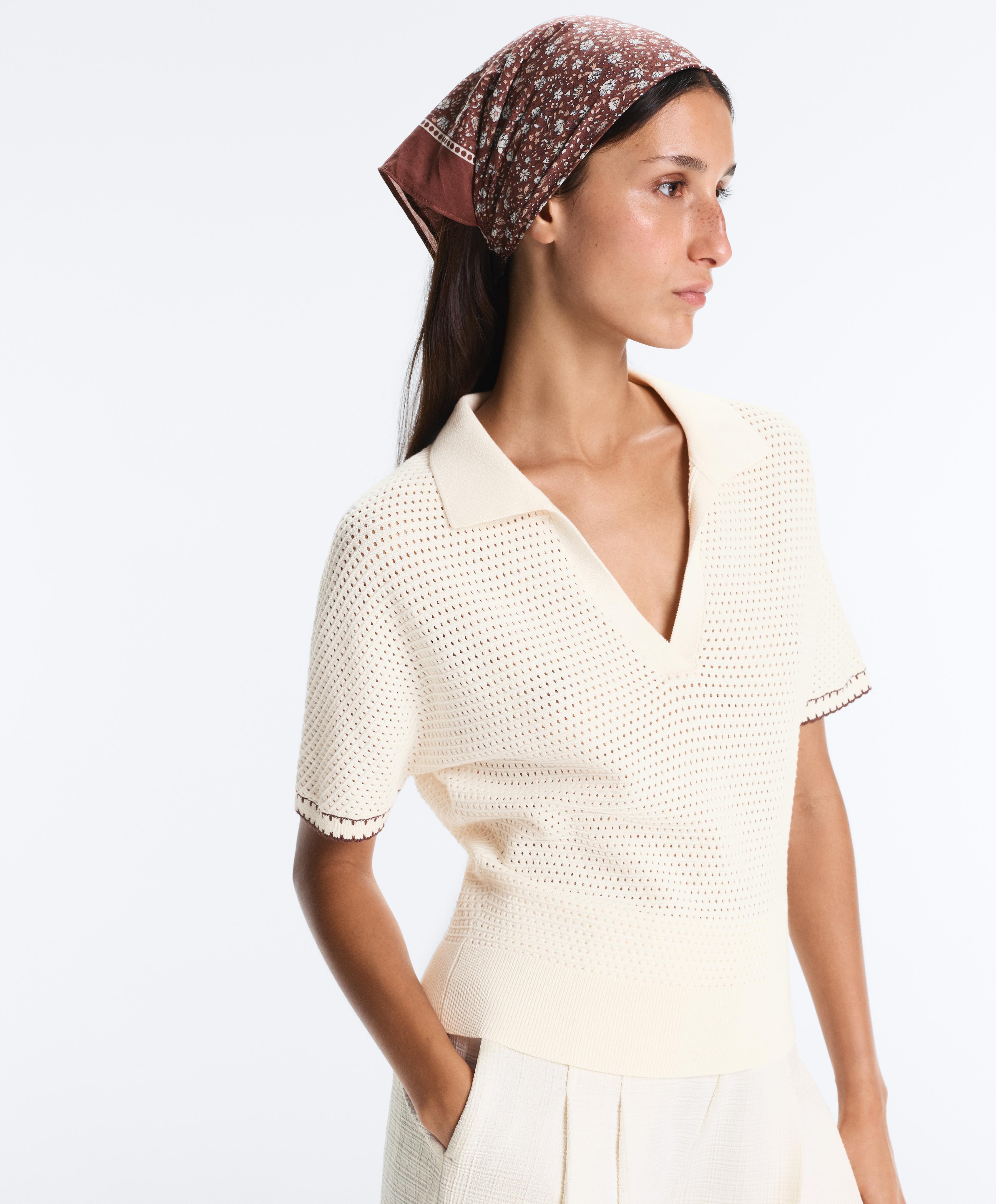 Floral 100% cotton bandana — BURNT ORANGE