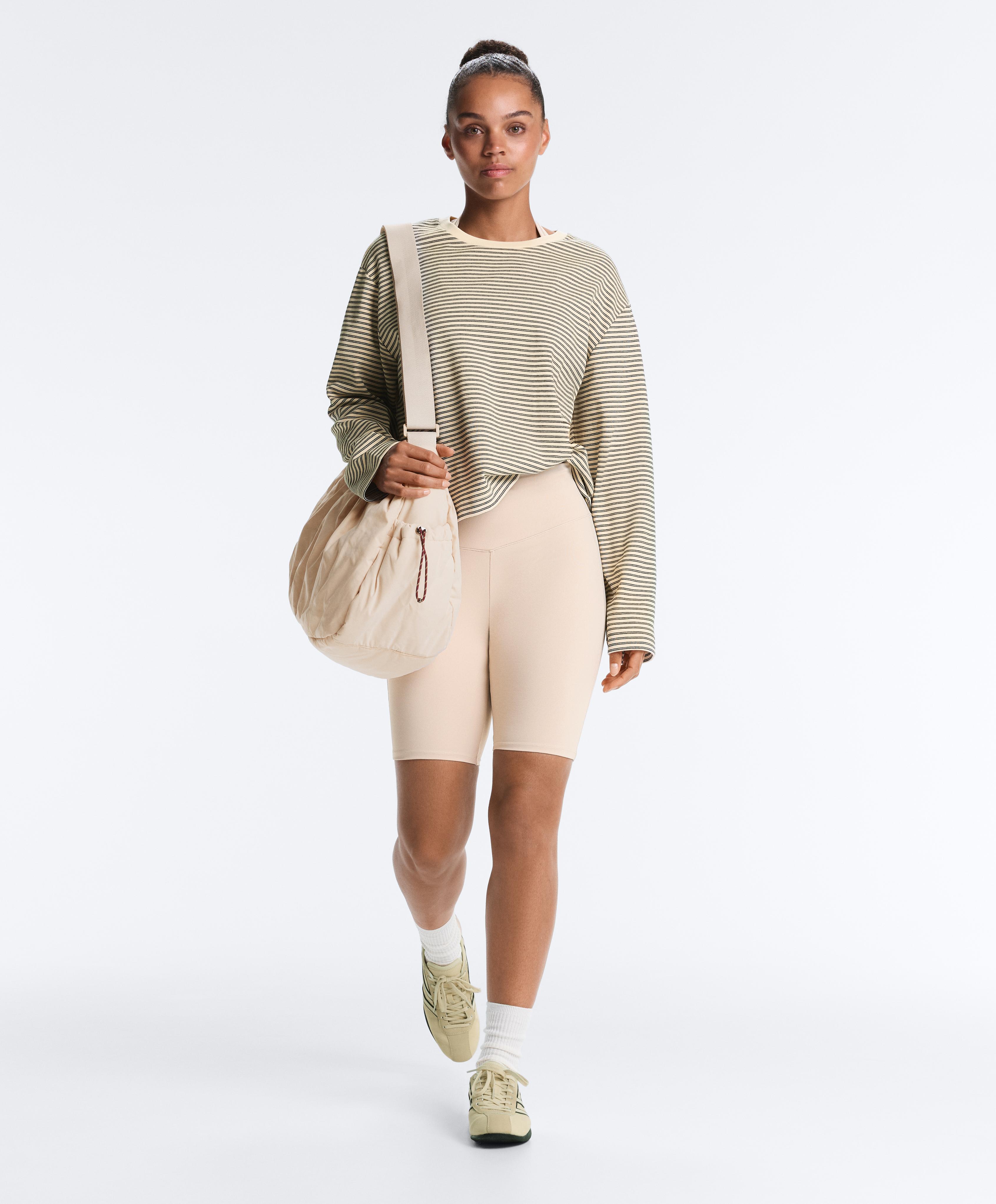 Evermove high-rise 20cm cycle leggings — PALE MINK