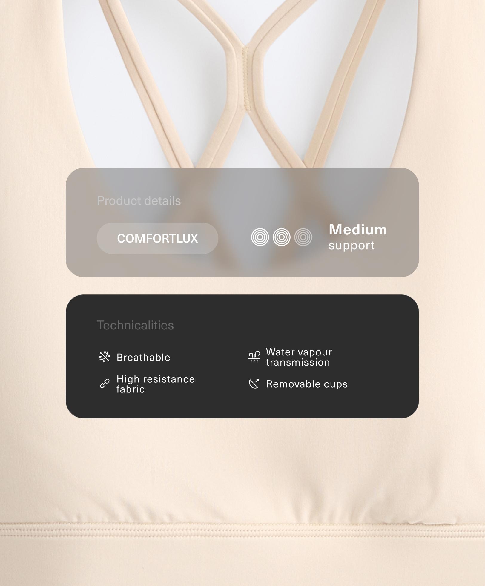 حمالة صدر رياضية Comfortlux متوسطة التثبيت بكبات حمالة صدر رياضية Comfortlux متوسطة التثبيت بكبات