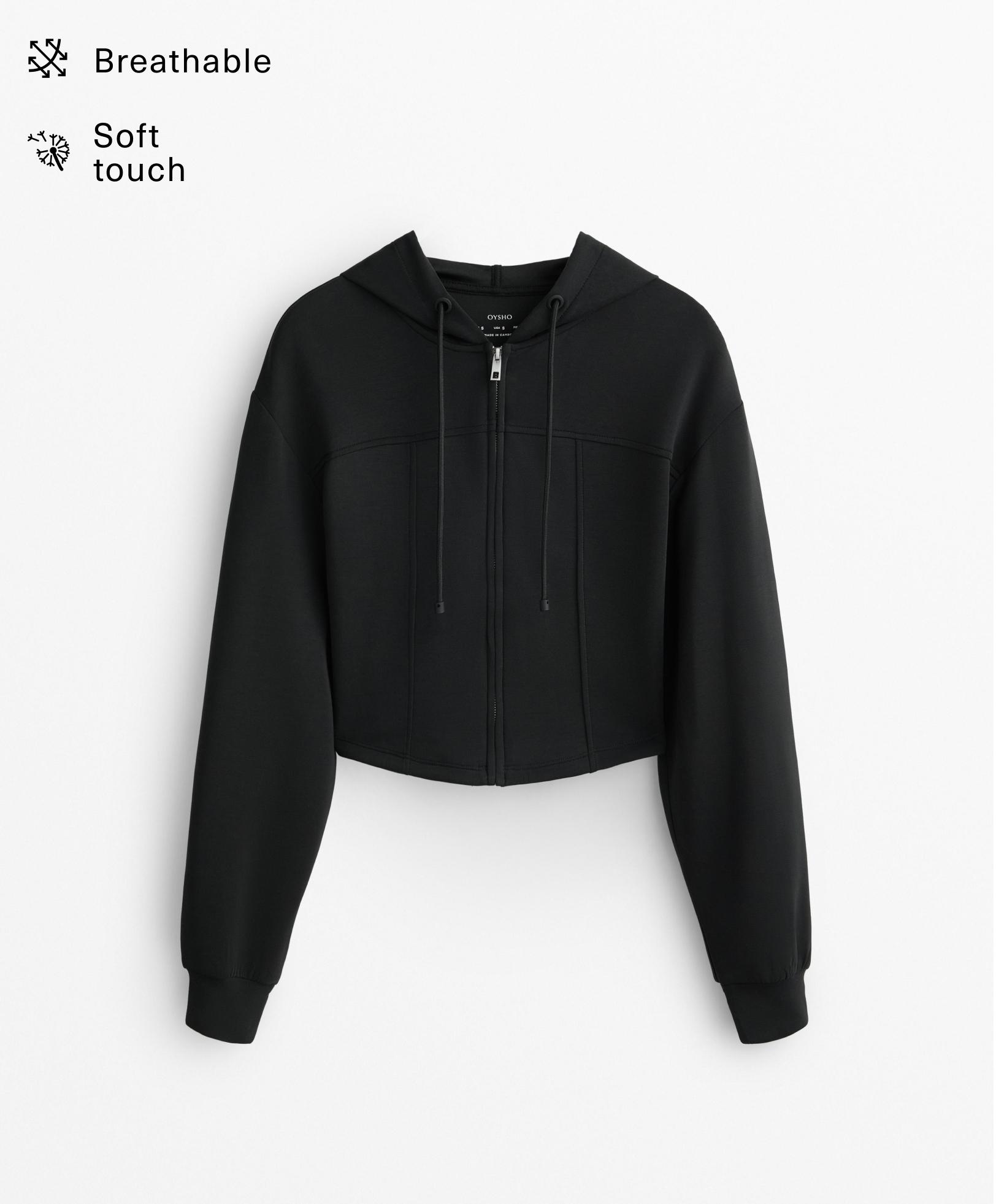 Chamarra crop con modal tacto suave