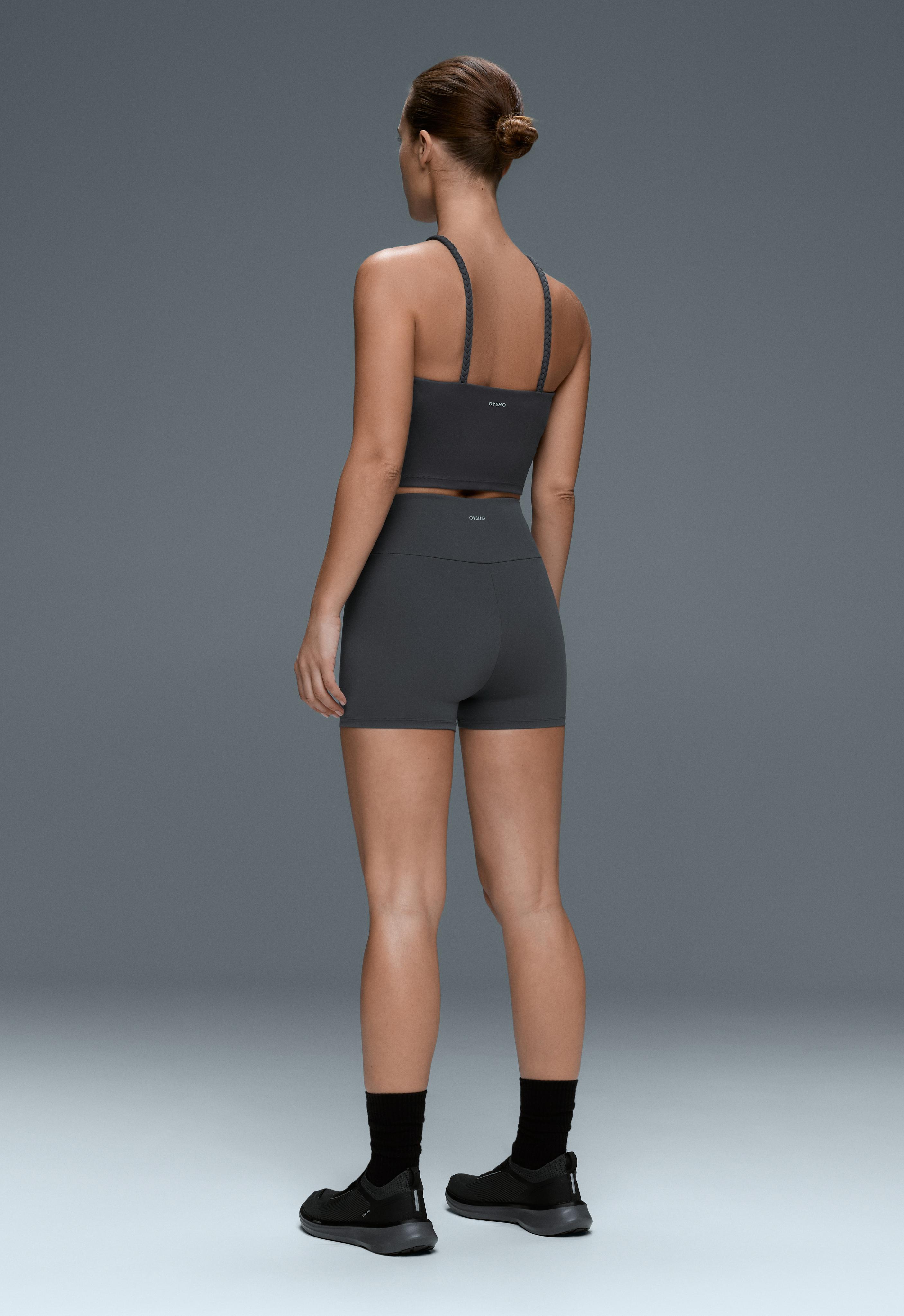 Comfortlux high-waisted 10cm hot pants — STEEL GREY