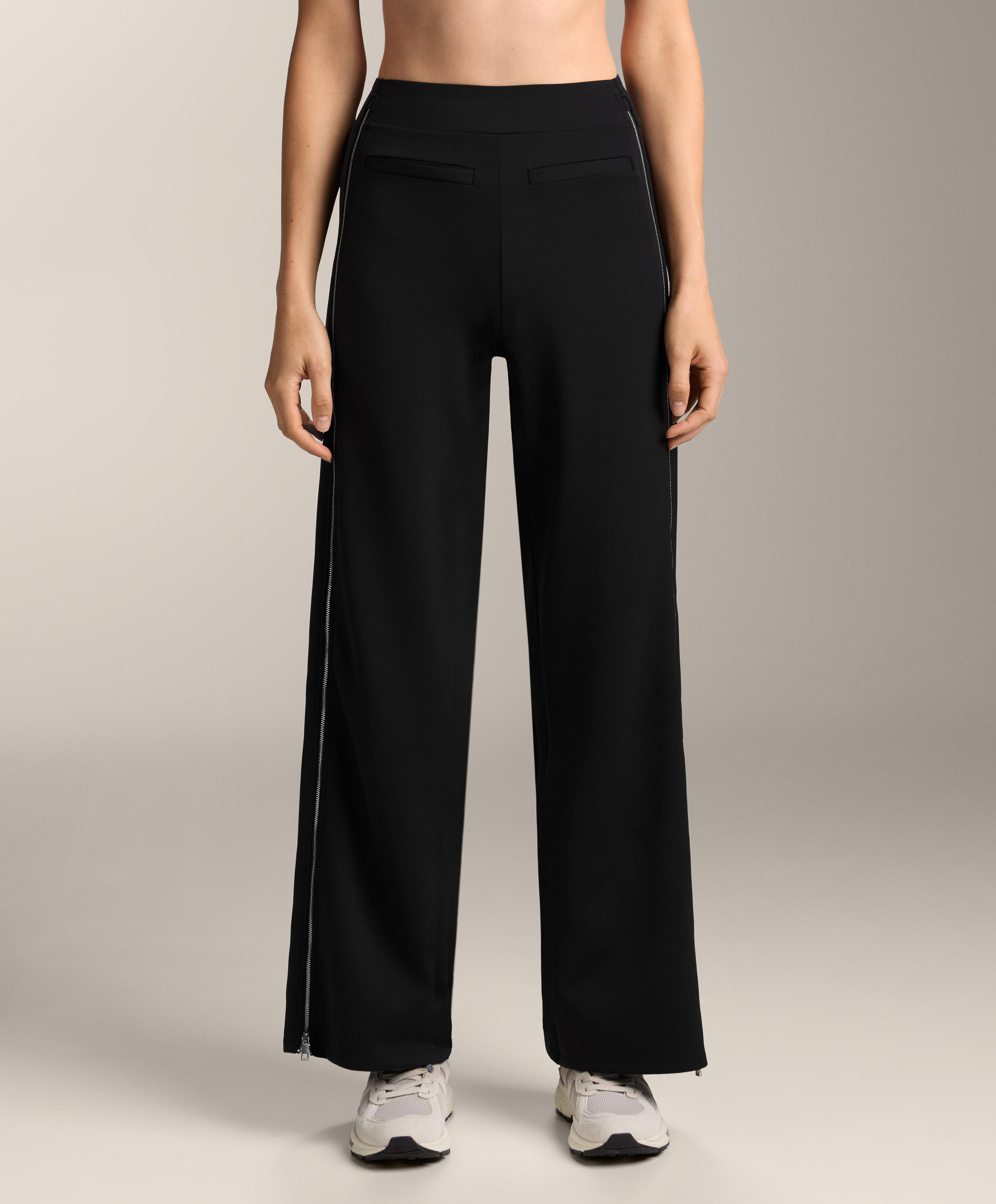 Pantalón largo high rise efecto neopreno cremallera Pantalón largo high rise efecto neopreno cremallera