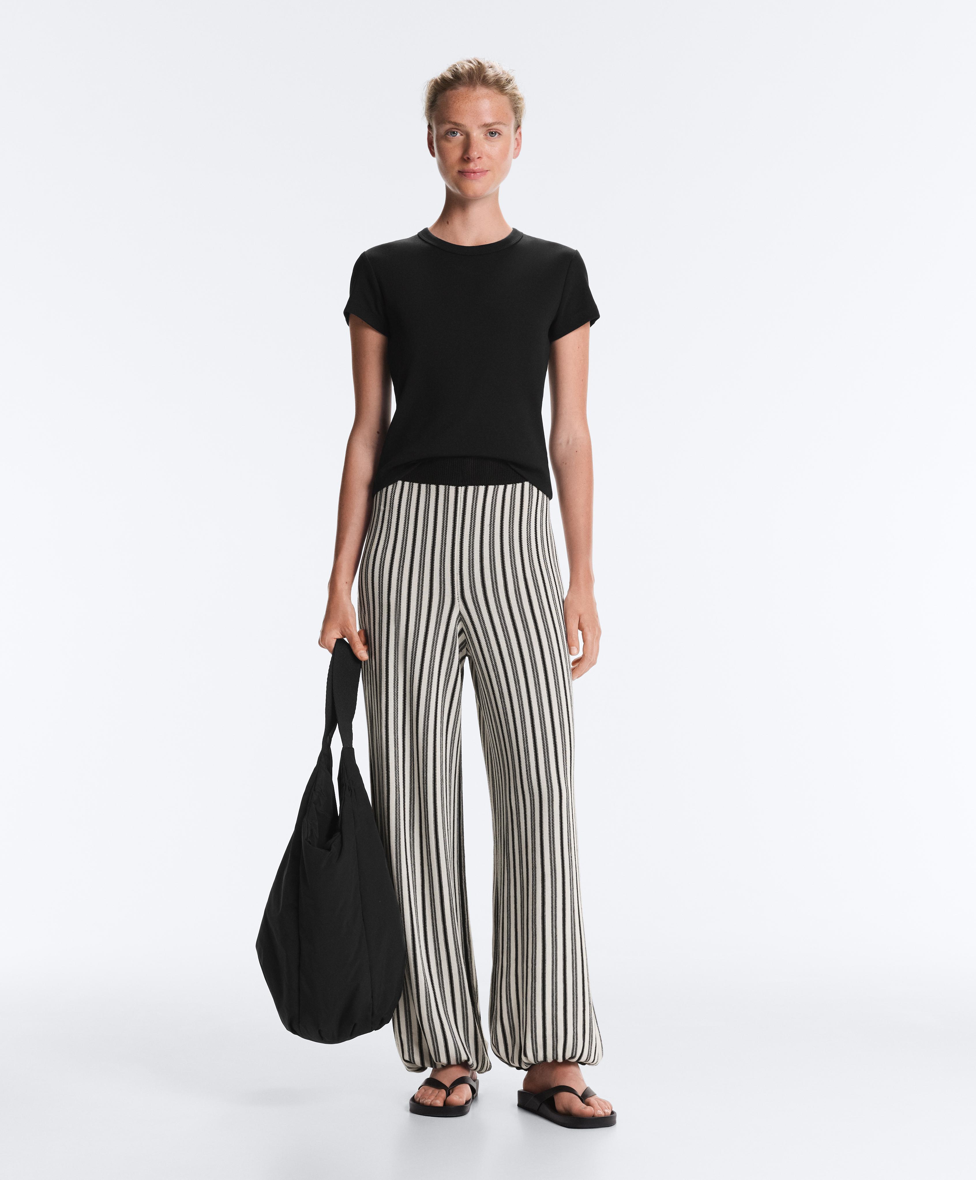 Striped knit bloomer trousers