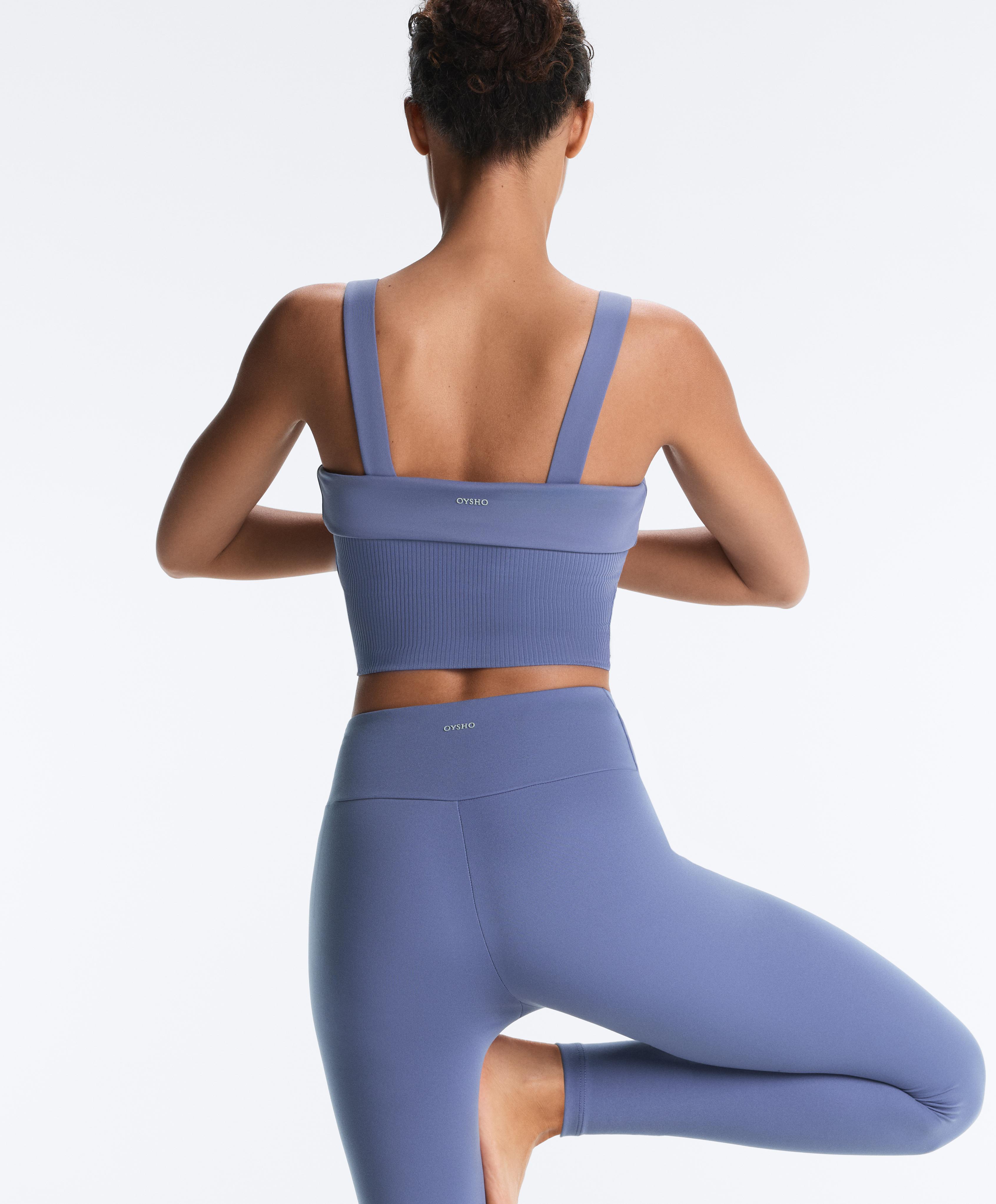 Comfortlux rib turn-up tank top — MID-WASHED BLUE